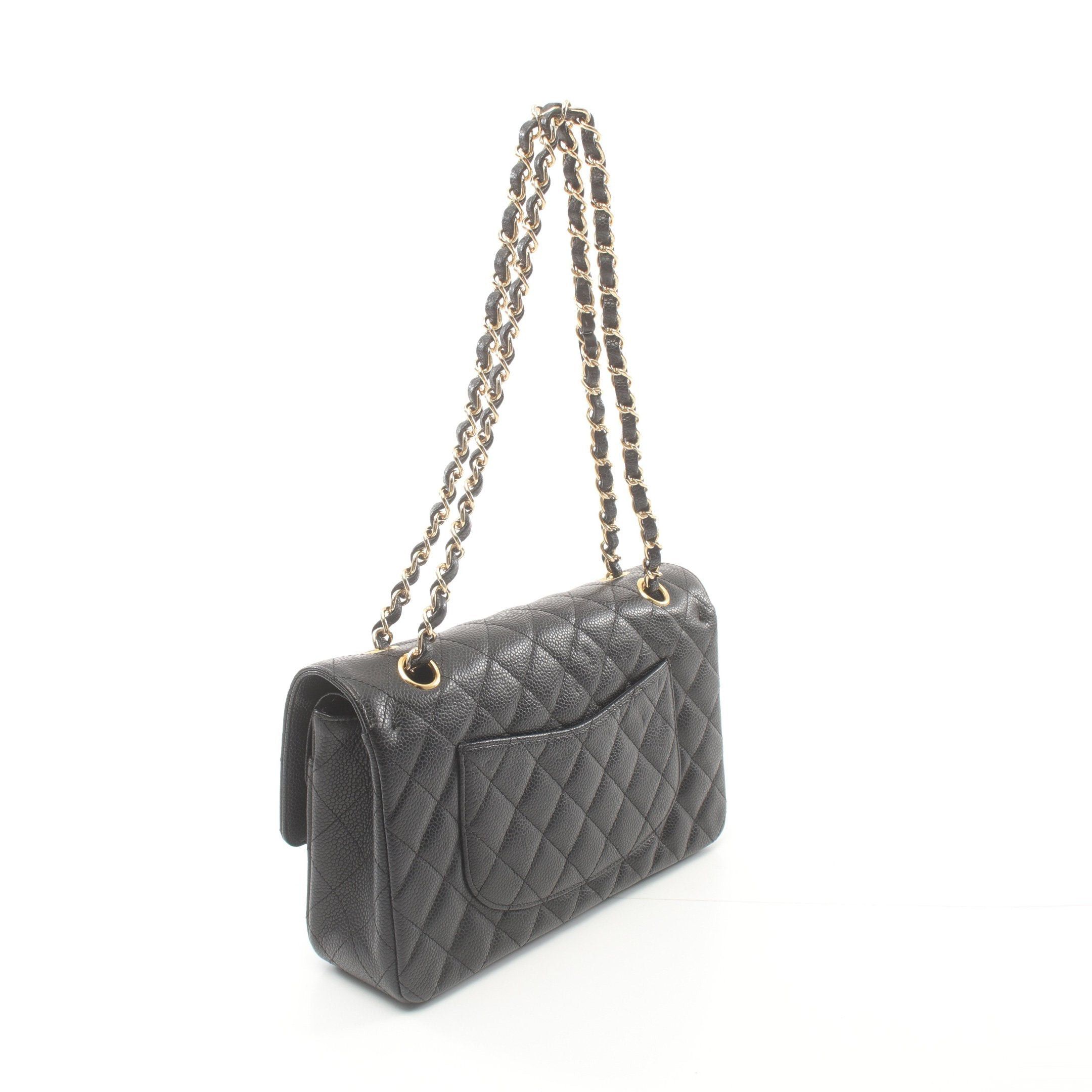 Chanel Chanel Matelasse Double Flap Chain Shoulder Bag Caviar Skin Black Gold Hardware Size ONE SIZE - 2 Thumbnail