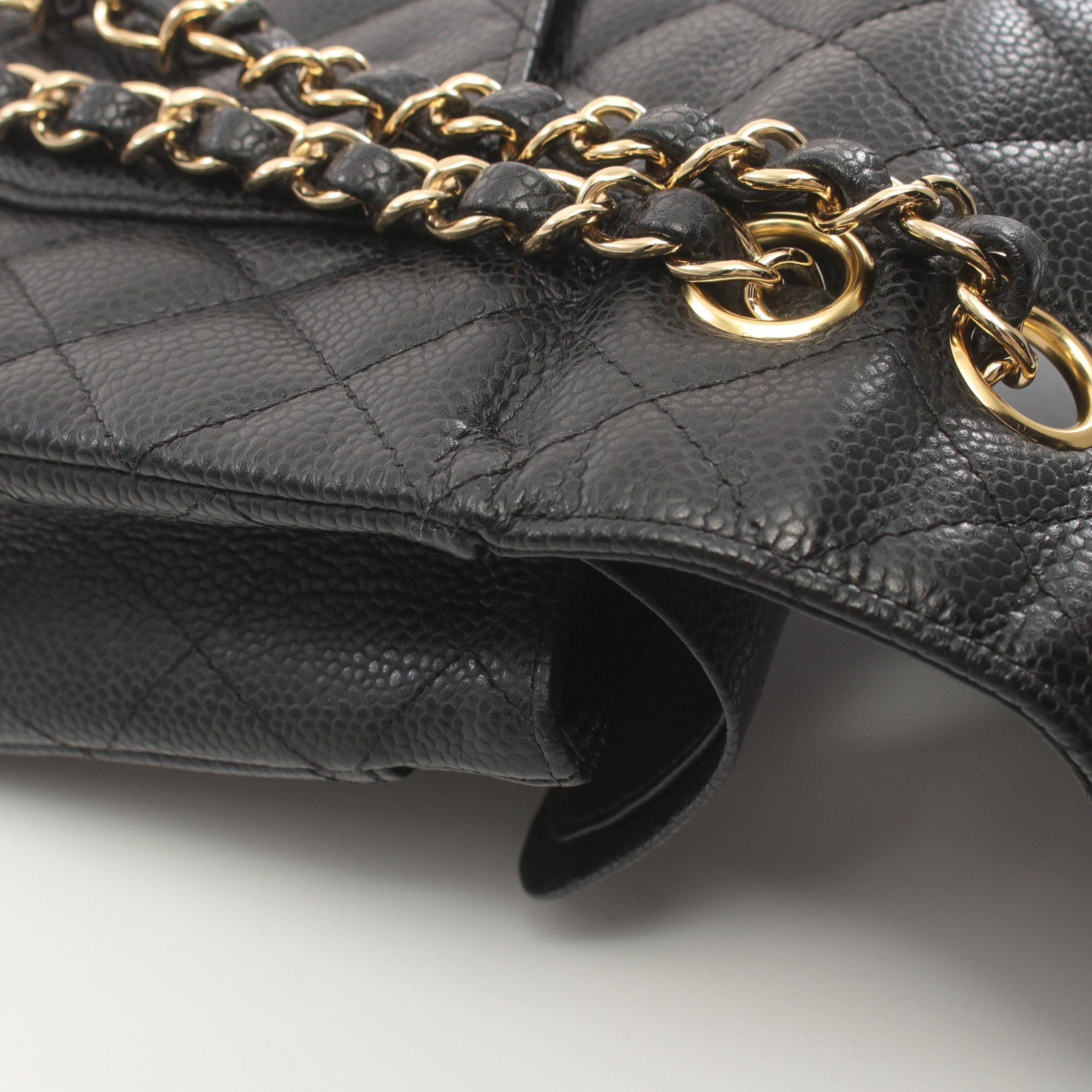 Chanel Chanel Matelasse Double Flap Chain Shoulder Bag Caviar Skin Black Gold Hardware Size ONE SIZE - 7 Thumbnail
