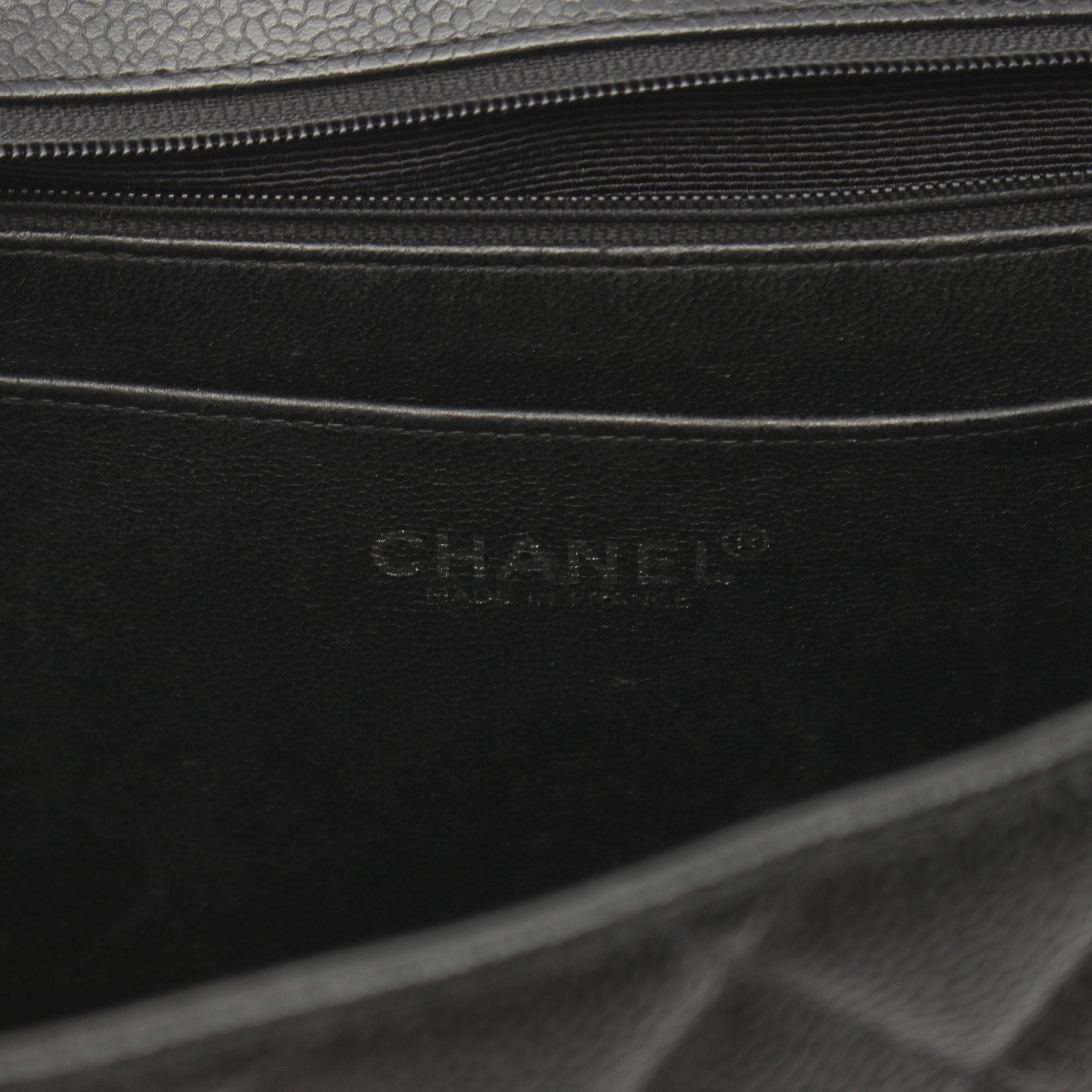 Chanel Chanel Decamatlassé 30 Classic Large Double Flap Chain Shoulder Bag Caviar Skin Black Silver Hardware Size ONE SIZE - 4 Thumbnail