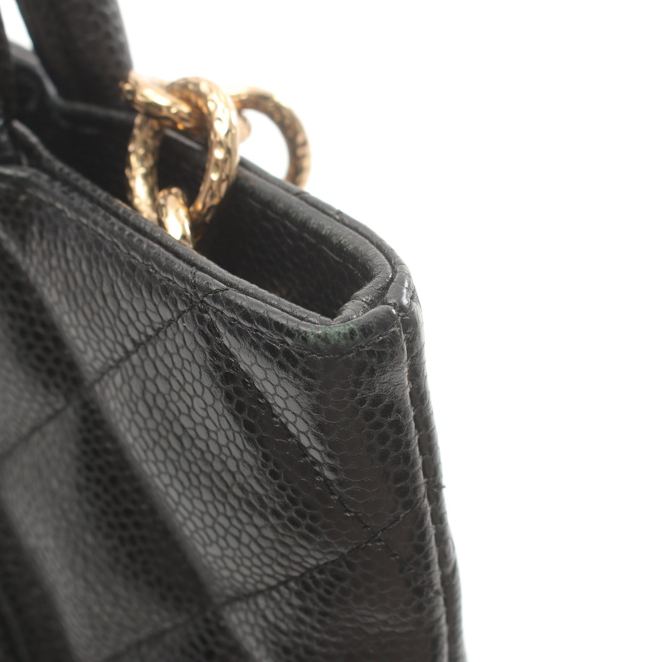 Chanel Chanel Reissue Tote Handbag Bag Caviar Skin Black Gold Hardware Size ONE SIZE - 7 Thumbnail