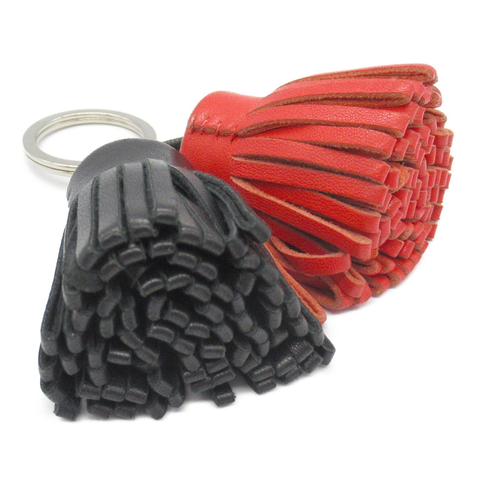 Hermes Hermes Carmen Unodos Black X Bougainvillea Key Ring Leather Aagneau Red Silver Hardware Size ONE SIZE - 2 Thumbnail