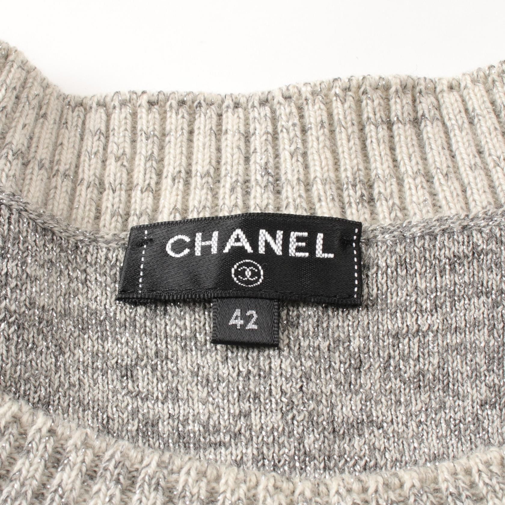 Chanel Chanel Knit Dress Wool Gray Tweed Trim Rame Size ONE SIZE - 3 Thumbnail