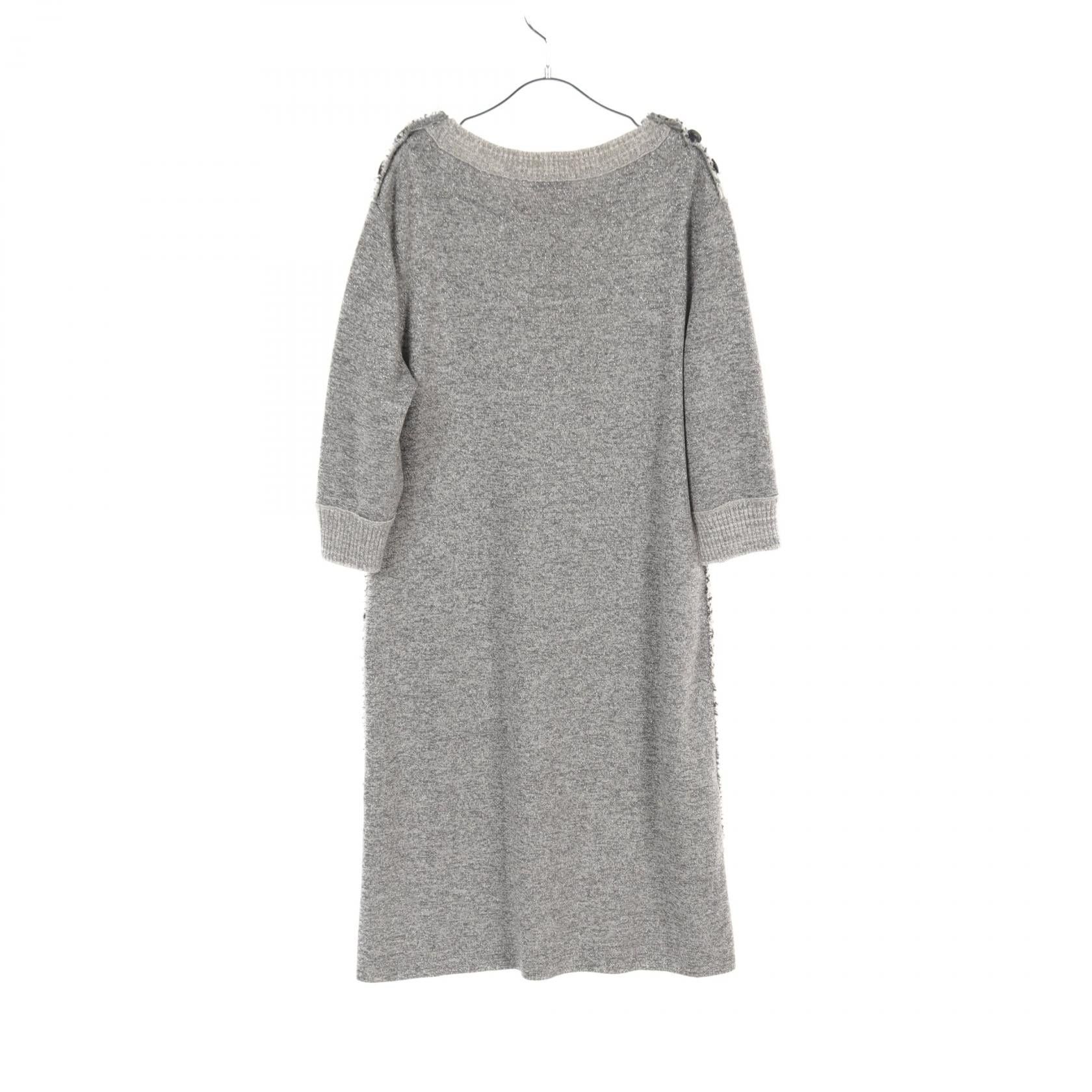 Chanel Chanel Knit Dress Wool Gray Tweed Trim Rame Size ONE SIZE - 2 Thumbnail