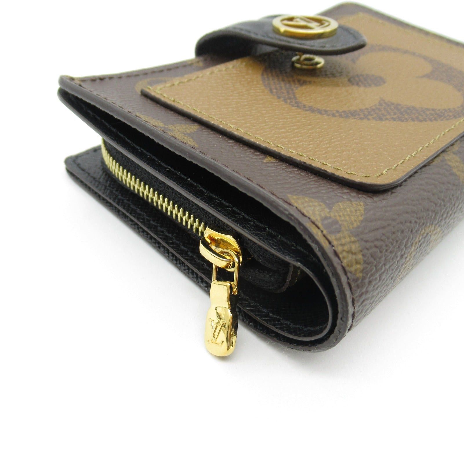 Louis Vuitton Louis Vuitton Juliet Wallet Bi-Fold Coated Canvas Monogram Reverse Brown Size ONE SIZE - 9 Thumbnail
