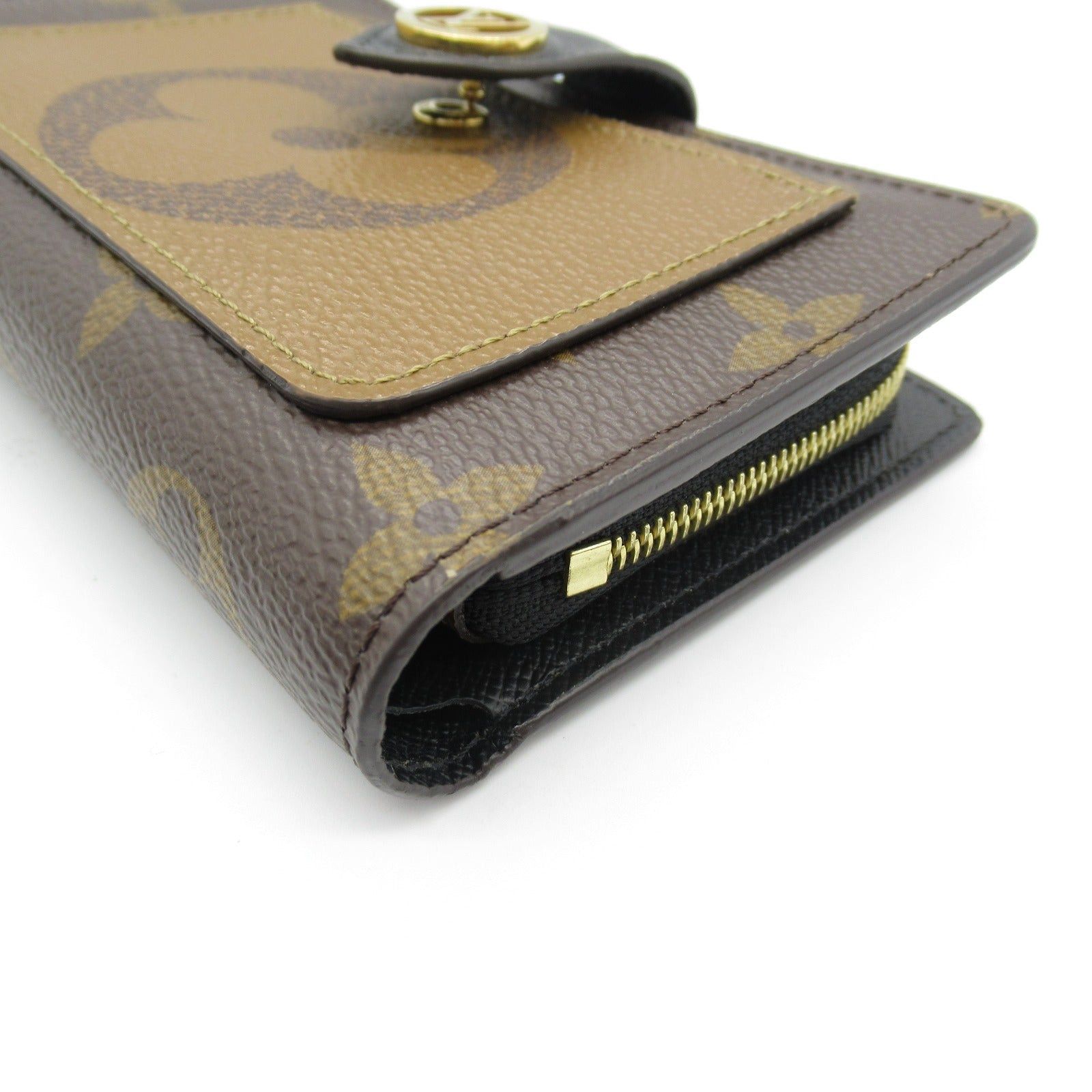 Louis Vuitton Louis Vuitton Juliet Wallet Bi-Fold Coated Canvas Monogram Reverse Brown Size ONE SIZE - 8 Thumbnail