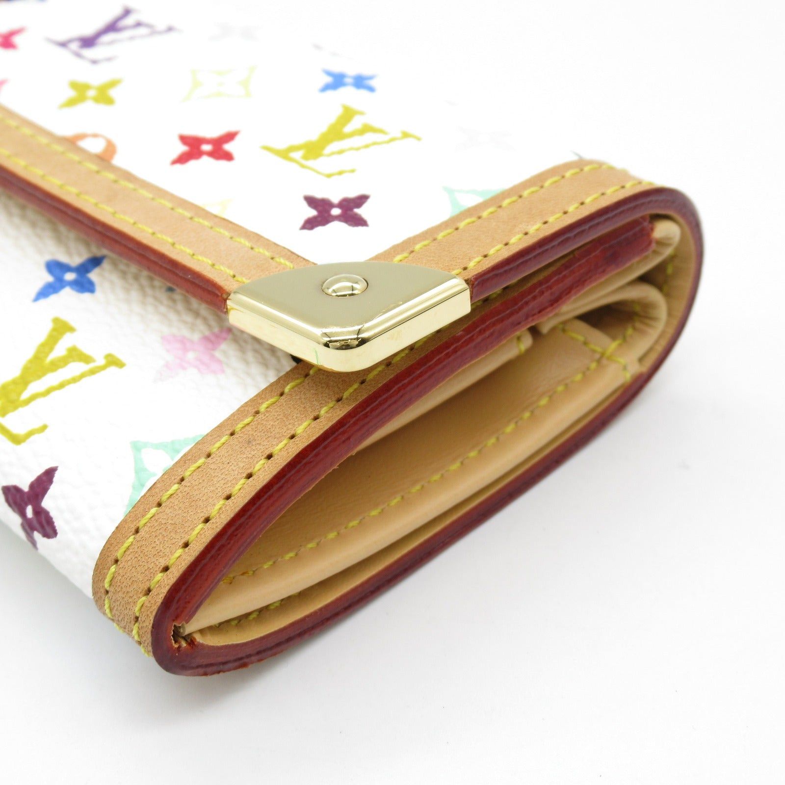 Louis Vuitton Louis Vuitton Porto-Montana Coin Purse Coated Canvas Monogram Multicolor White Bron Size ONE SIZE - 8 Thumbnail