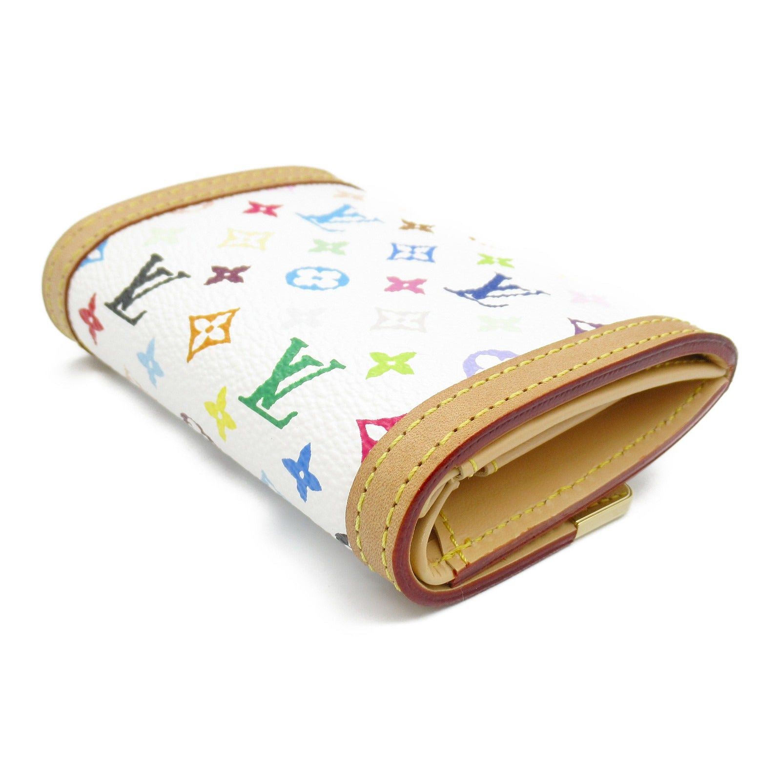 Louis Vuitton Louis Vuitton Porto-Montana Coin Purse Coated Canvas Monogram Multicolor White Bron Size ONE SIZE - 4 Thumbnail