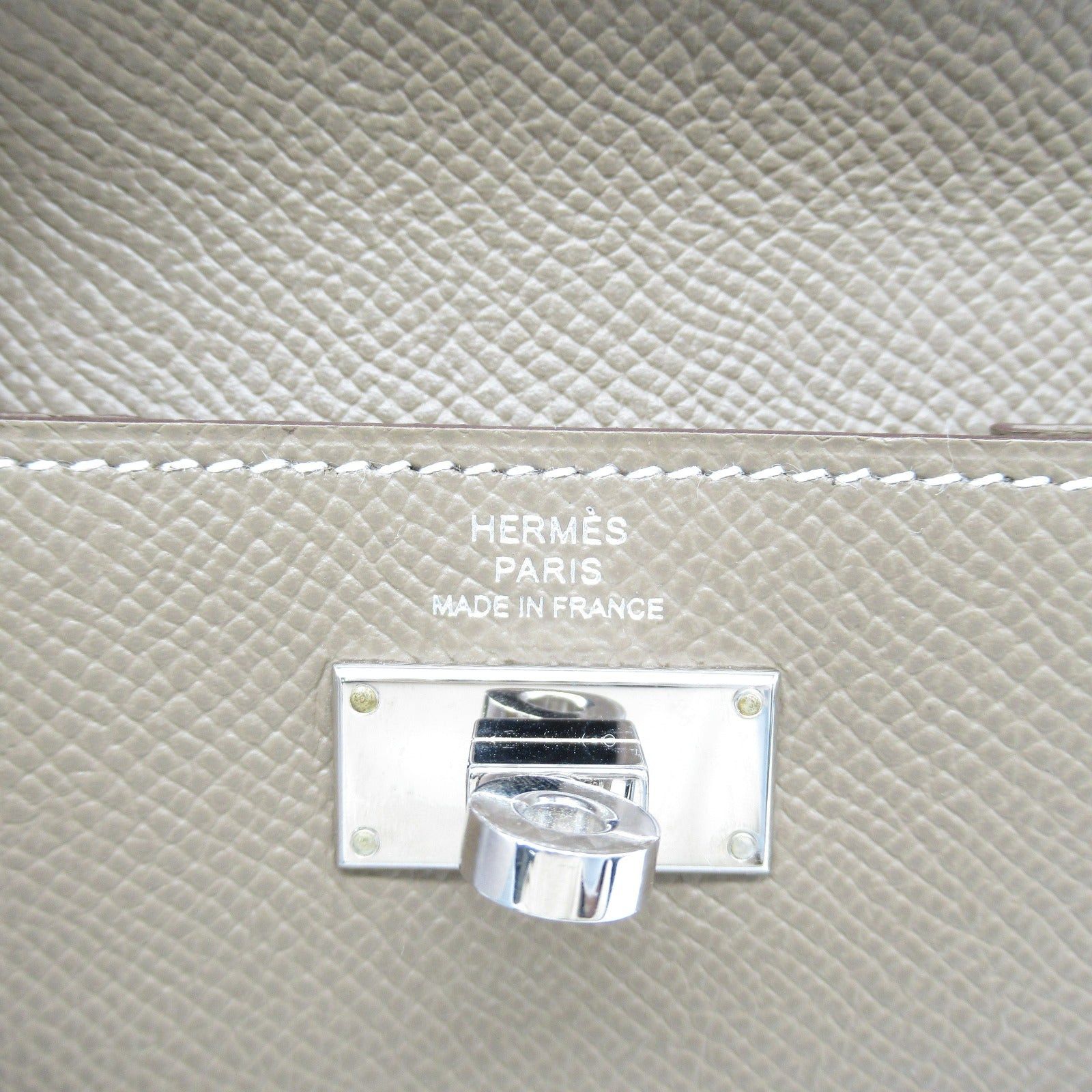 Hermes Hermes Kelly Pocket Compact Etoupe Bi-Fold Wallet Leather Veau Epsom Gray Silver Hardware Y Stamp Size ONE SIZE - 6 Thumbnail