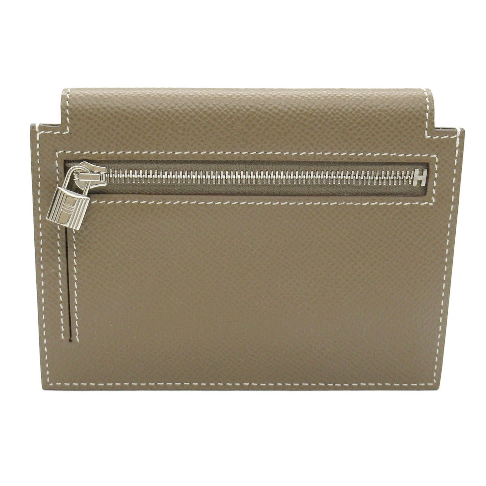 Hermes Hermes Kelly Pocket Compact Etoupe Bi-Fold Wallet Leather Veau Epsom Gray Silver Hardware Y Stamp Size ONE SIZE - 2 Thumbnail
