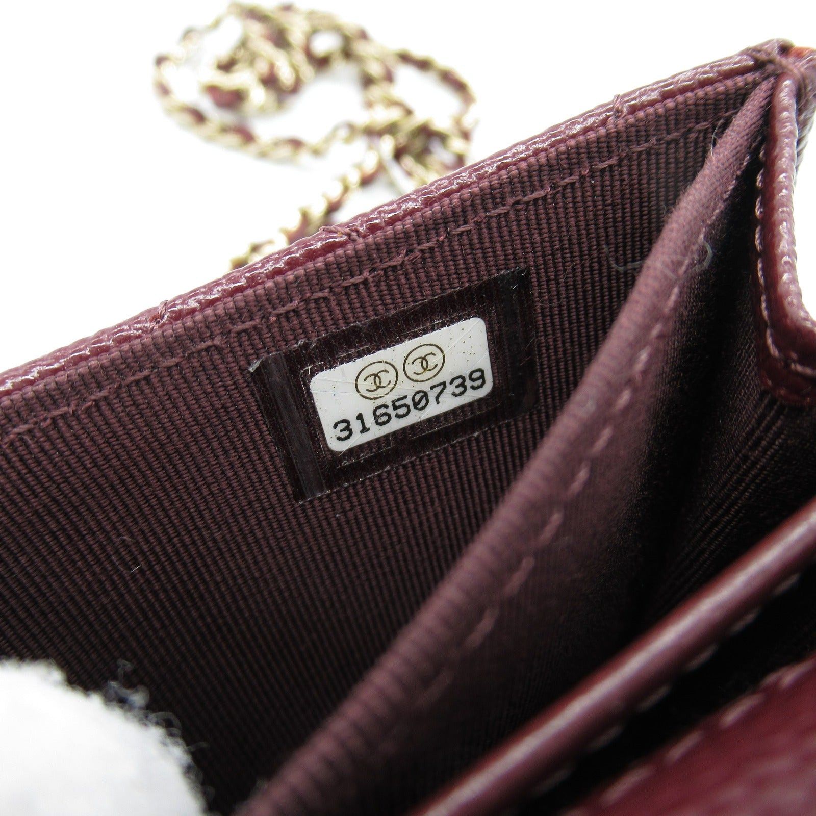 Chanel Chanel Matelasse Chain Compact Wallet Shoulder Bag Caviar Skin (Grained Calf) Bordeaux Wine Red Gold Hardware Size ONE SIZE - 7 Thumbnail