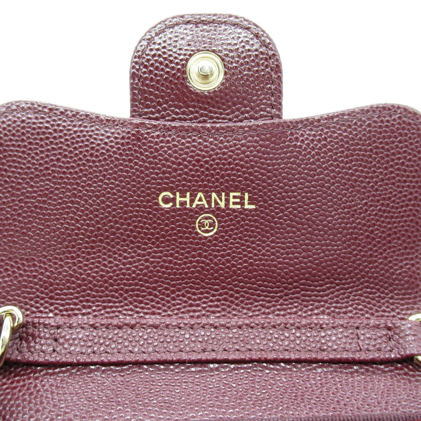Chanel Chanel Matelasse Chain Compact Wallet Shoulder Bag Caviar Skin (Grained Calf) Bordeaux Wine Red Gold Hardware Size ONE SIZE - 6 Thumbnail