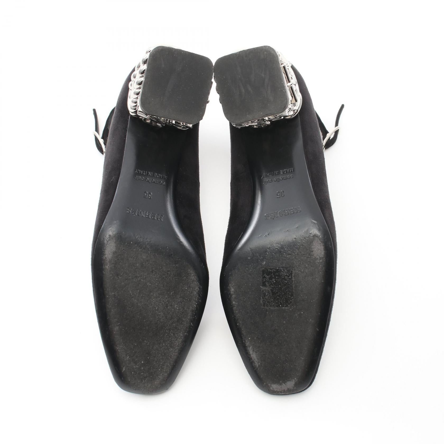 Hermes Hermes Girly 60 Pumps Suede Black Size ONE SIZE - 4 Thumbnail