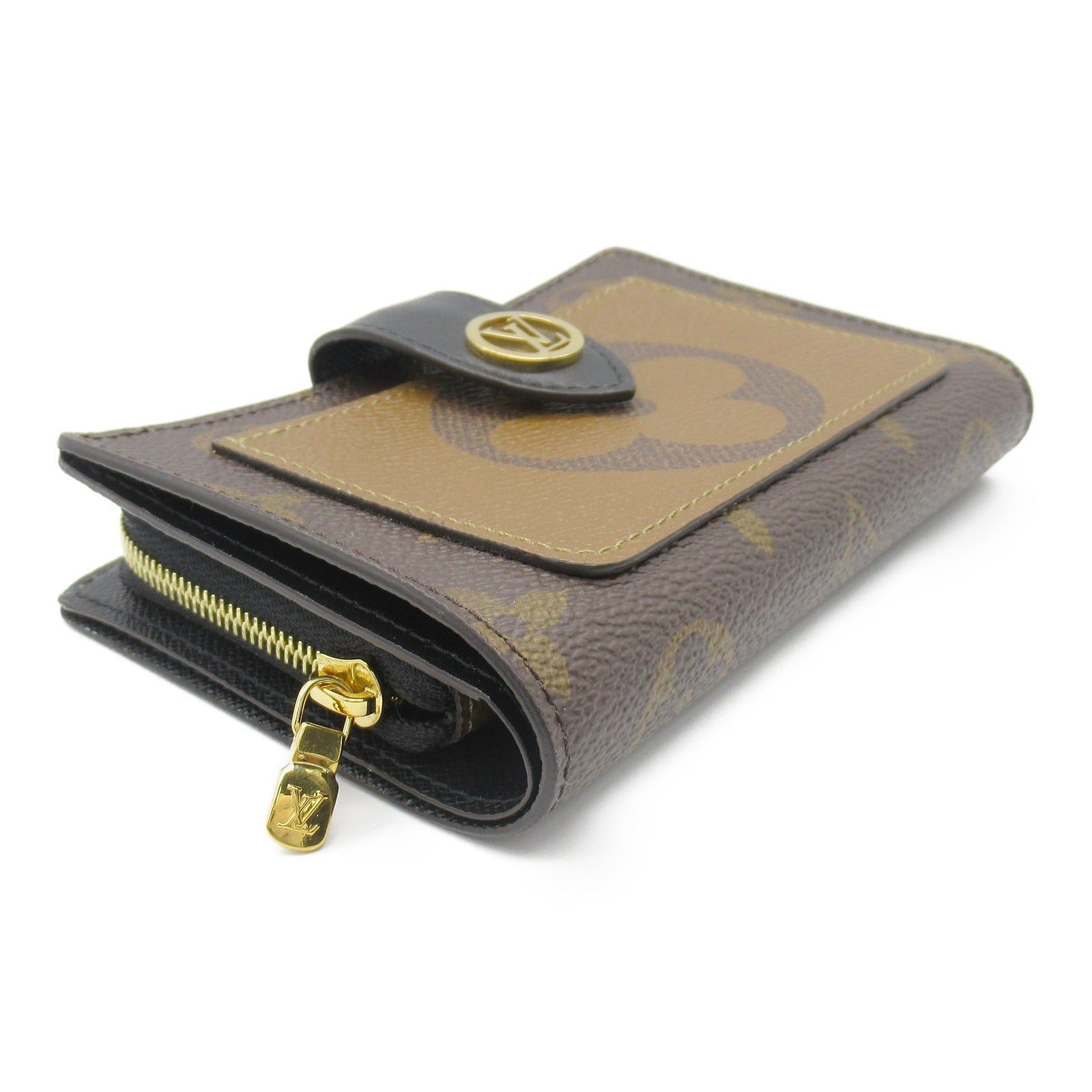 Louis Vuitton Louis Vuitton Juliet Wallet Round Zipper Coated Canvas Monogram Reverse Brown Size ONE SIZE - 3 Thumbnail