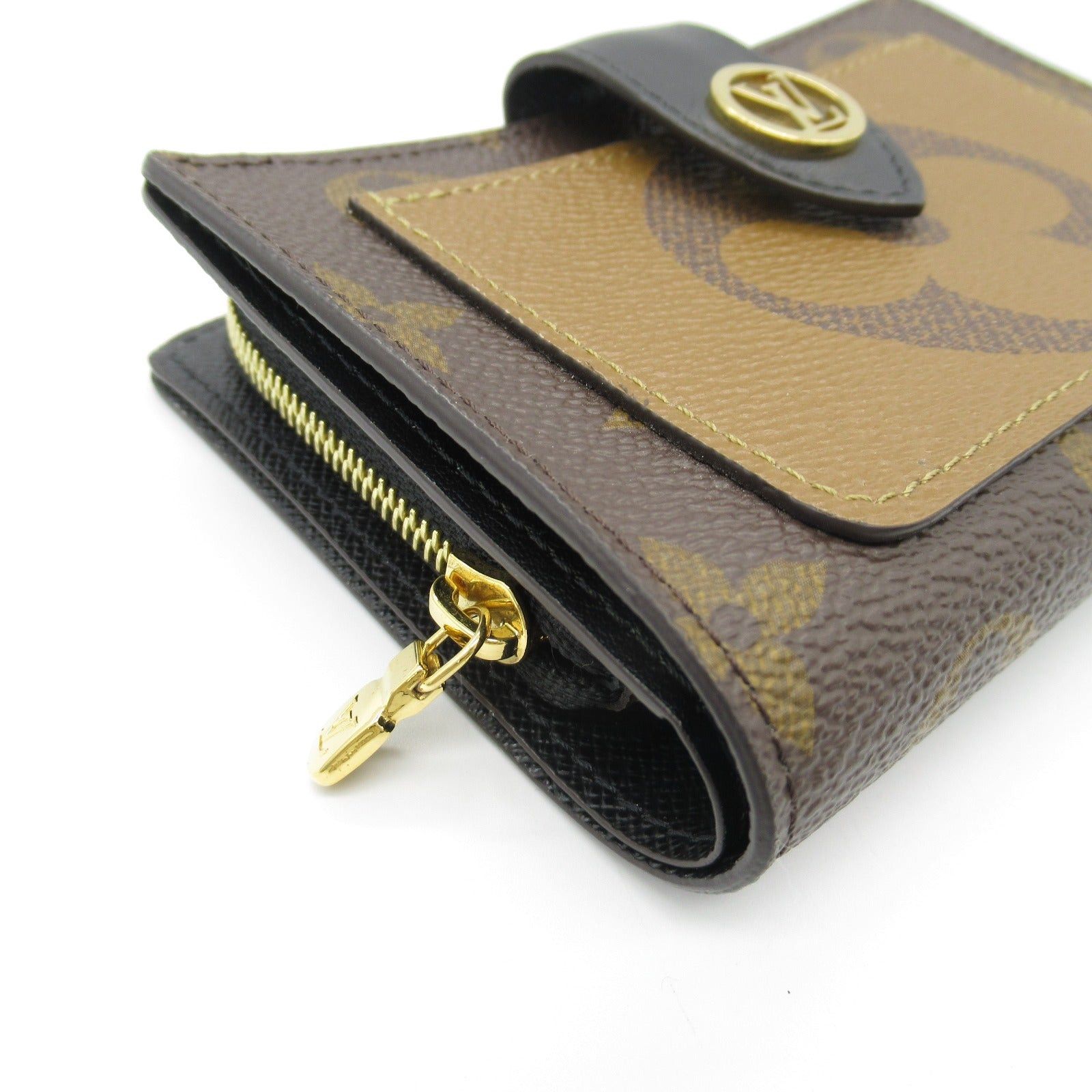 Louis Vuitton Louis Vuitton Juliet Wallet Round Zipper Coated Canvas Monogram Reverse Brown Size ONE SIZE - 9 Thumbnail