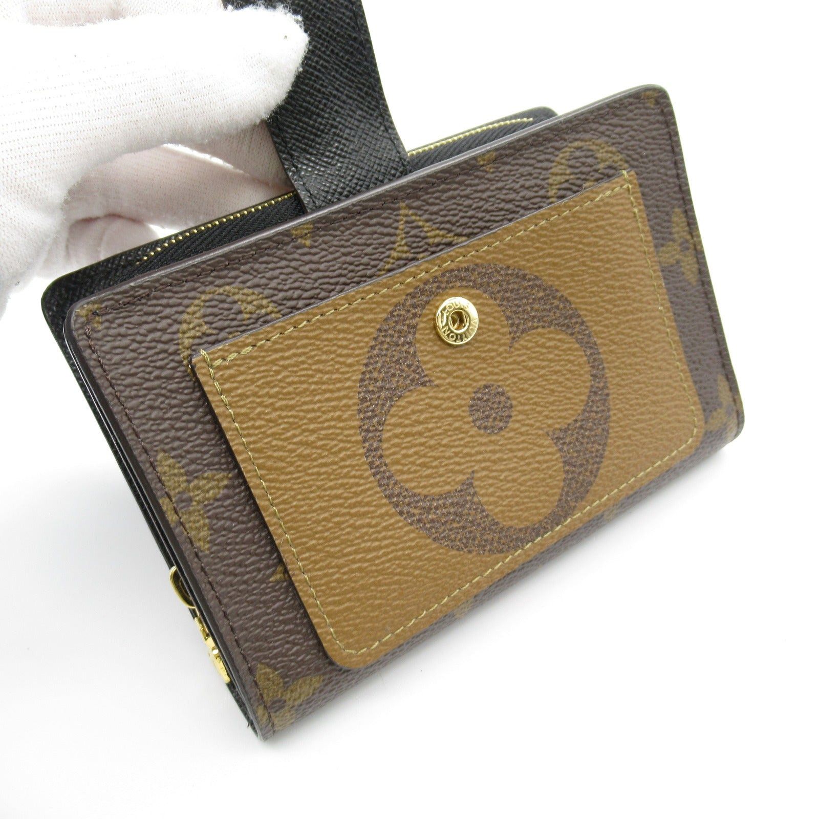 Louis Vuitton Louis Vuitton Juliet Wallet Round Zipper Coated Canvas Monogram Reverse Brown Size ONE SIZE - 8 Thumbnail