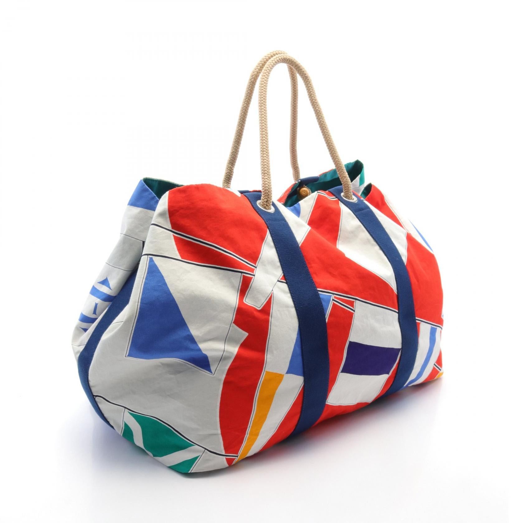 Hermes Hermes Beach Bag Le Chandeshi Girl Handbag Tote Cotton Multicolor Silver Hardware Size ONE SIZE - 2 Thumbnail