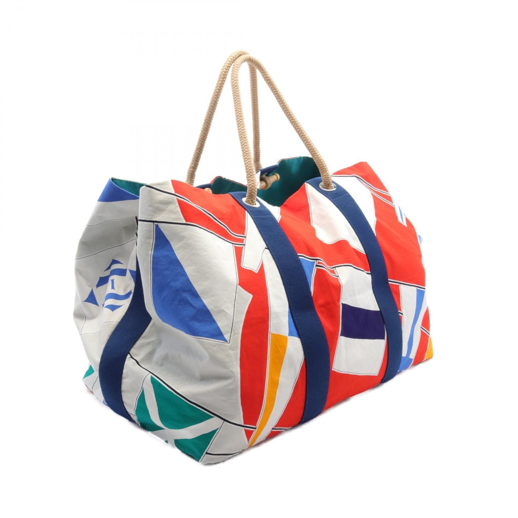 Hermes Hermes Beach Bag Le Chandeshi Girl Handbag Tote Cotton Multicolor Silver Hardware Size ONE SIZE - 2 Thumbnail