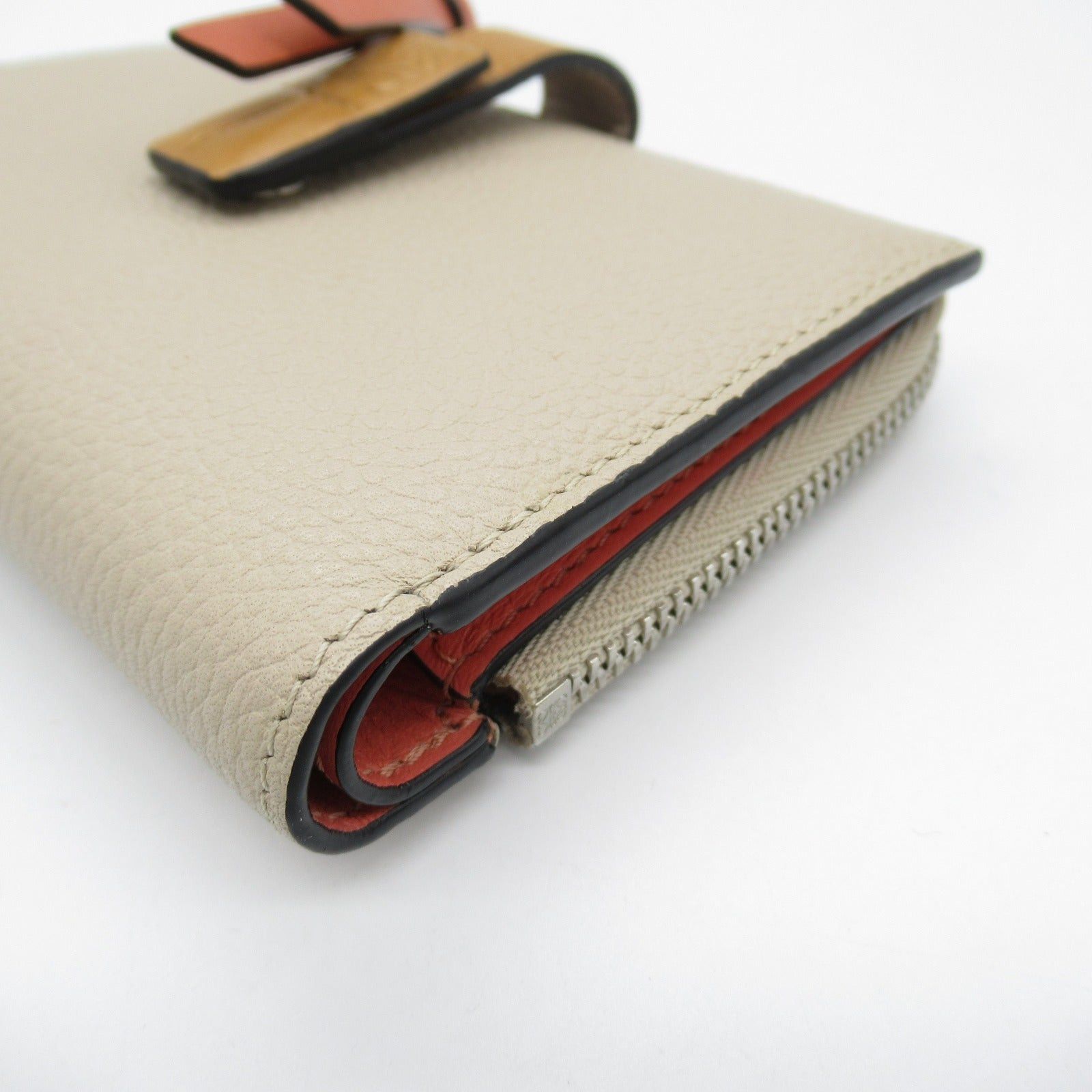 Loewe Loewe Slim Zip Bifold Wallet Bi-Fold Calfskin (Cowhide) Beige Light Oats/Honey Size ONE SIZE - 9 Thumbnail