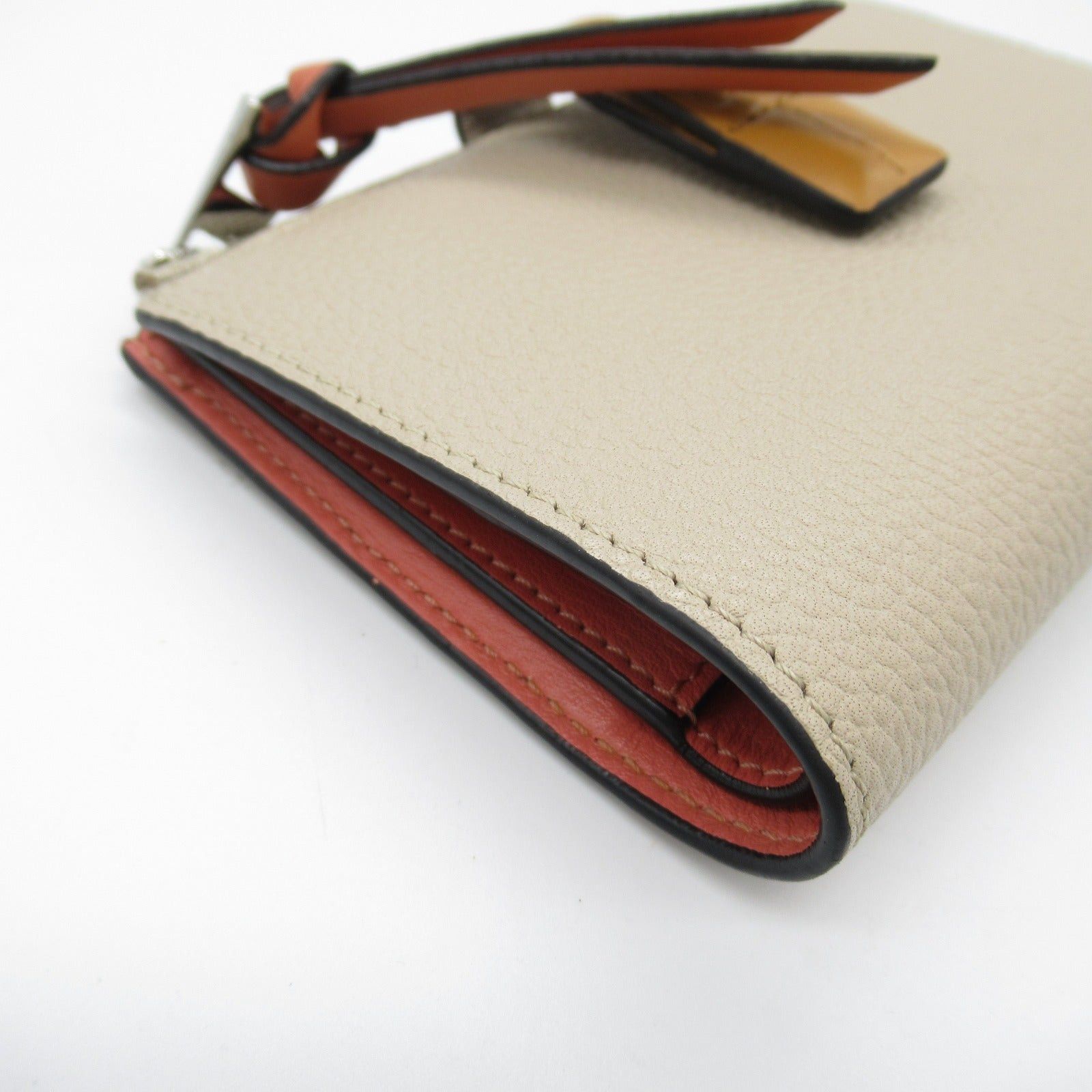 Loewe Loewe Slim Zip Bifold Wallet Bi-Fold Calfskin (Cowhide) Beige Light Oats/Honey Size ONE SIZE - 10 Thumbnail