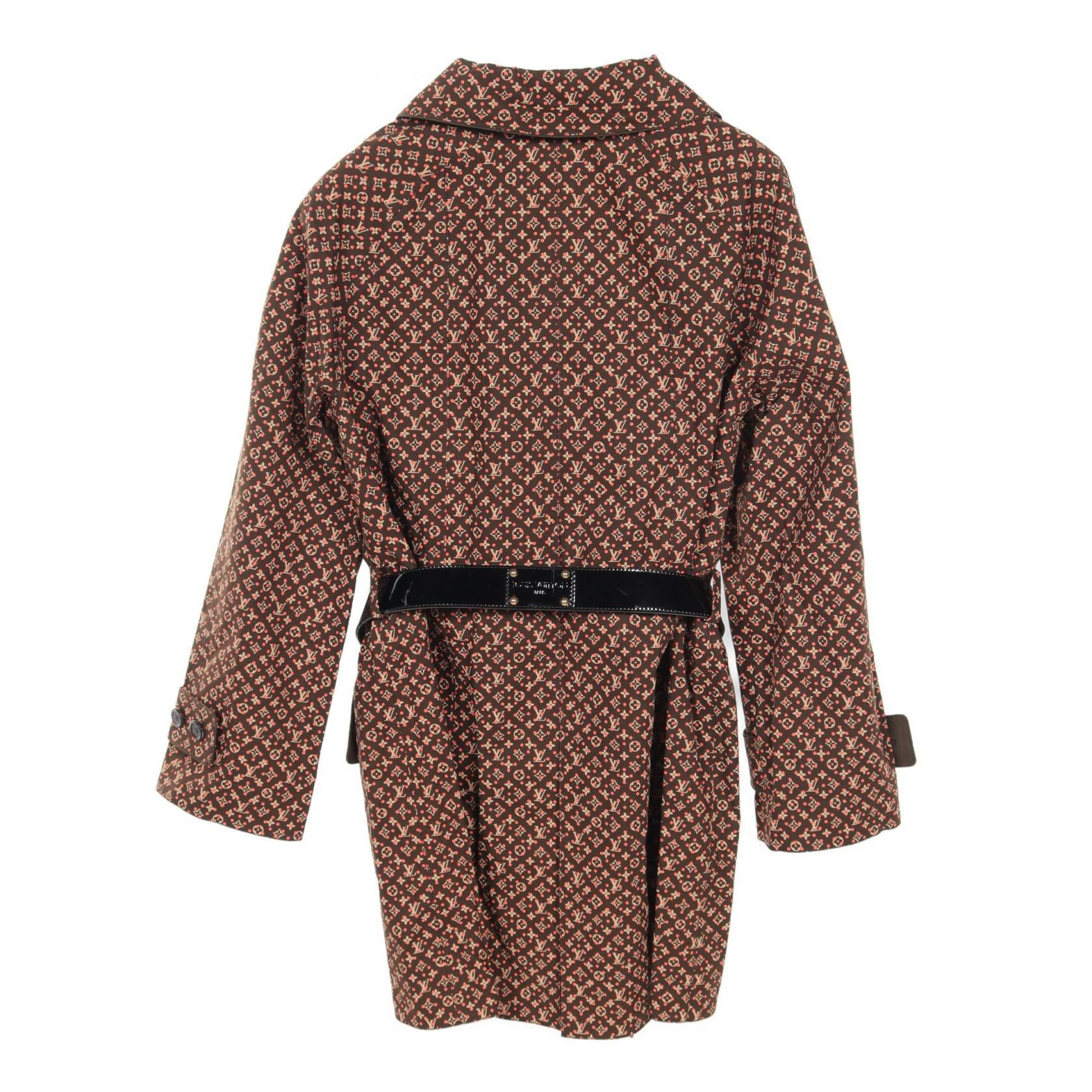 Louis Vuitton Louis Vuitton Monogram Macintosh Convertible Collar Coat Cotton Brown Size ONE SIZE - 2 Thumbnail