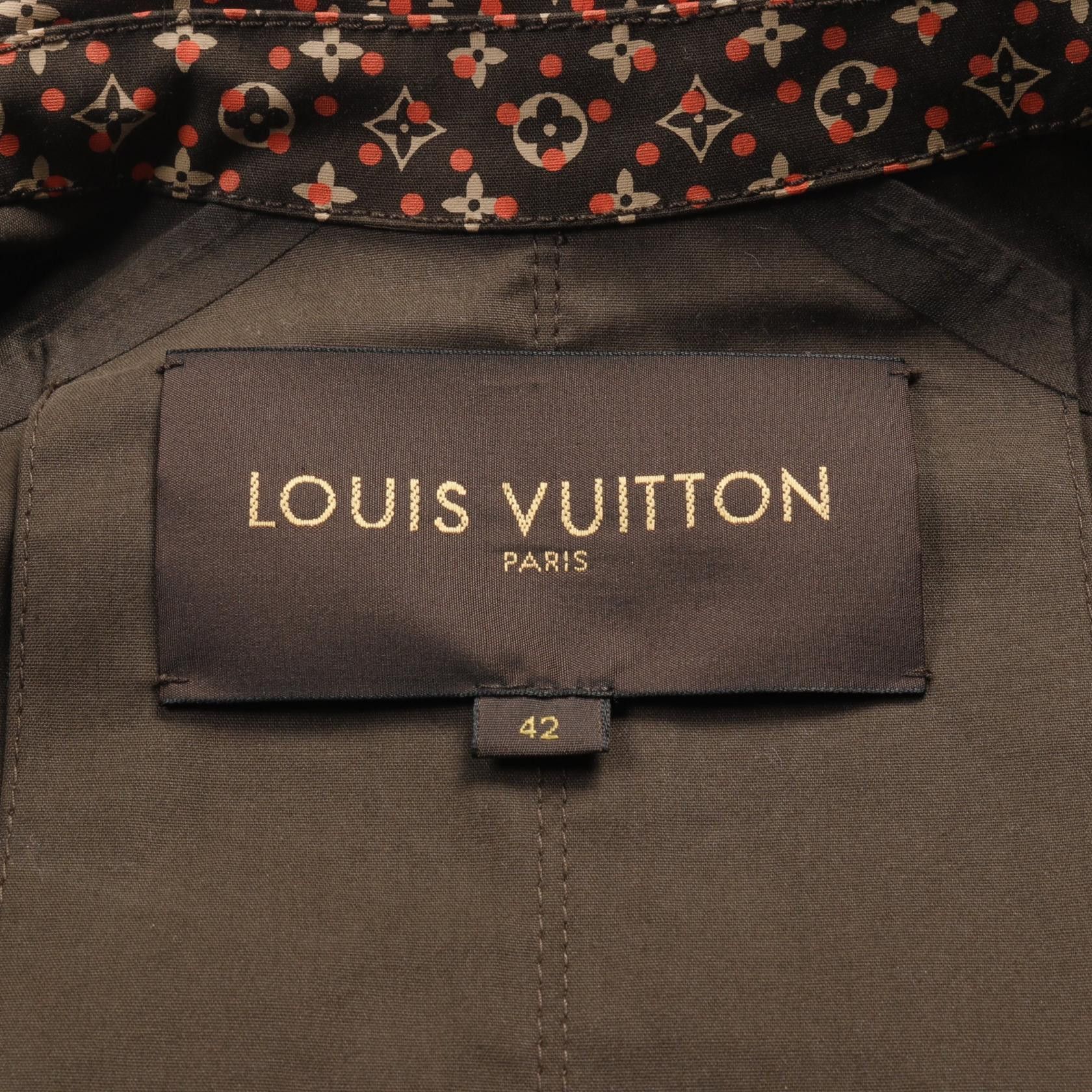 Louis Vuitton Louis Vuitton Monogram Macintosh Convertible Collar Coat Cotton Brown Size ONE SIZE - 3 Thumbnail