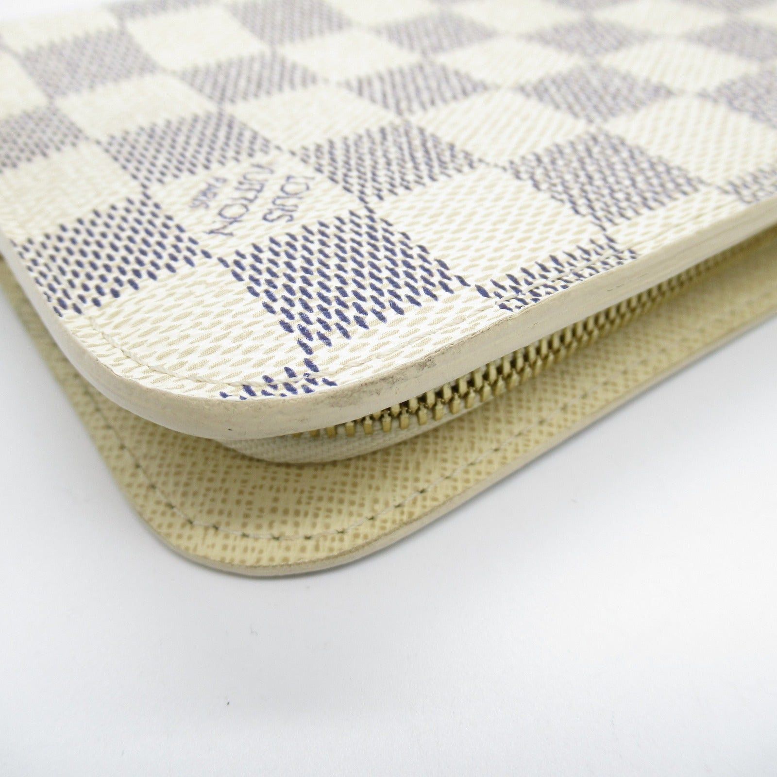 Louis Vuitton Louis Vuitton Portofeuil Insolite Round Long Wallet Zipper Coated Canvas Damier Azur White Size ONE SIZE - 11 Thumbnail