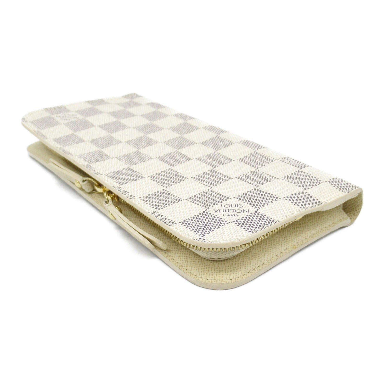 Louis Vuitton Louis Vuitton Portofeuil Insolite Round Long Wallet Zipper Coated Canvas Damier Azur White Size ONE SIZE - 4 Thumbnail