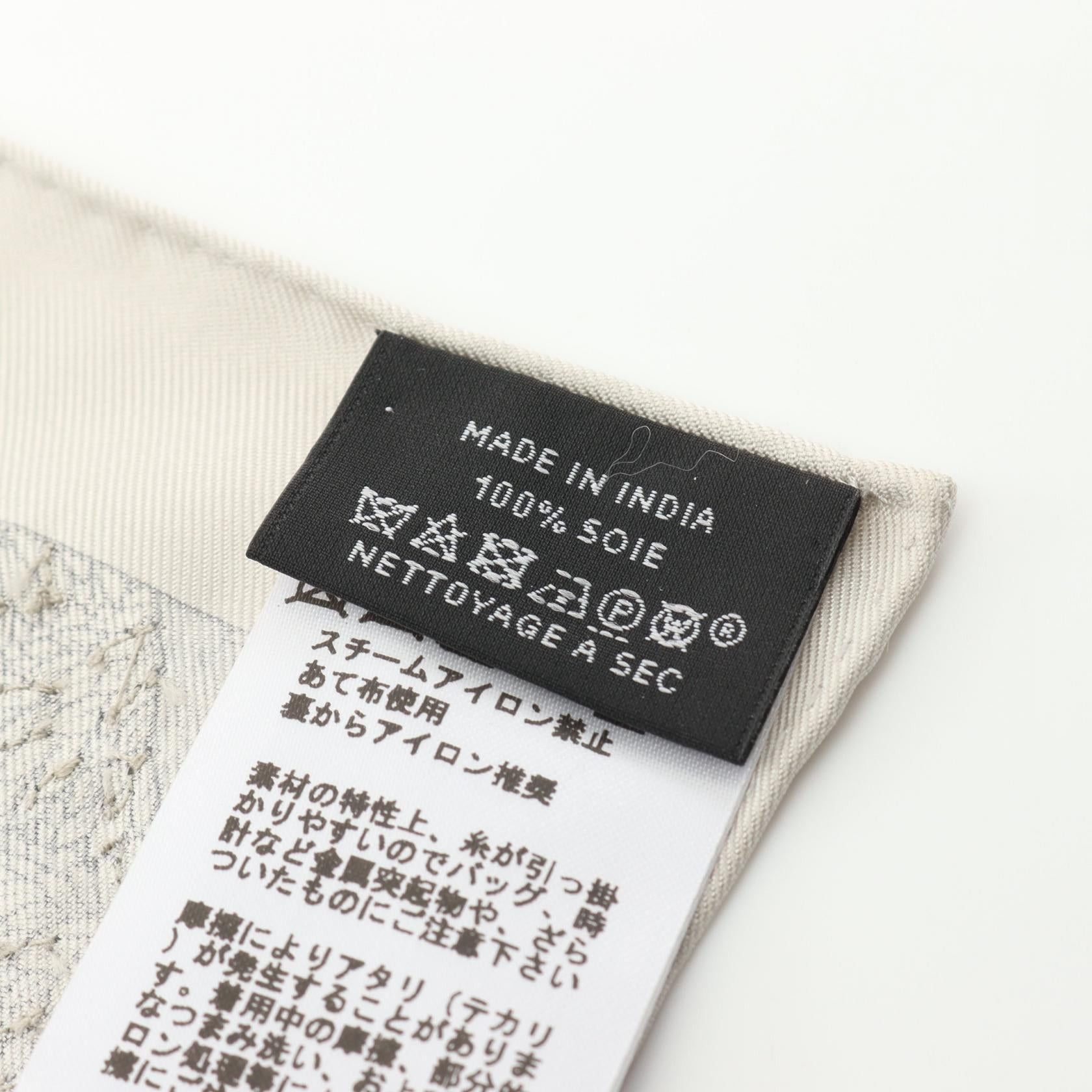 Hermes Hermes Carres 90 Faubourg Tropical Scarf Silk Light Gray Multicolor Bead Embroidery Size ONE SIZE - 3 Thumbnail