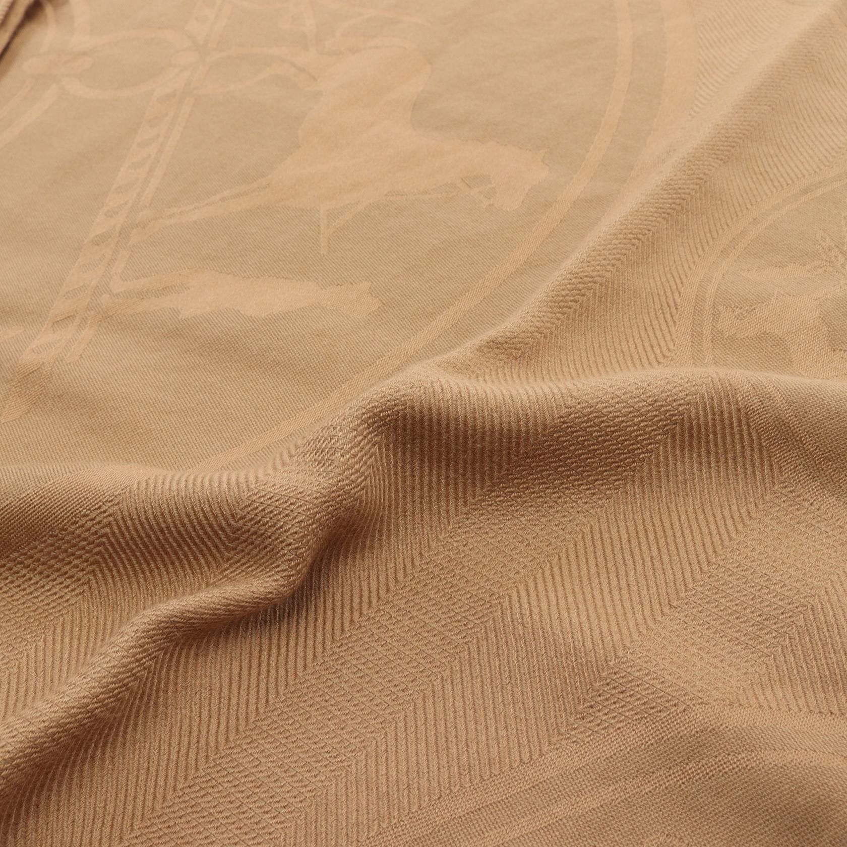 Hermes Hermes New Libris Stall Cashmere Silk Beige Size ONE SIZE - 5 Thumbnail