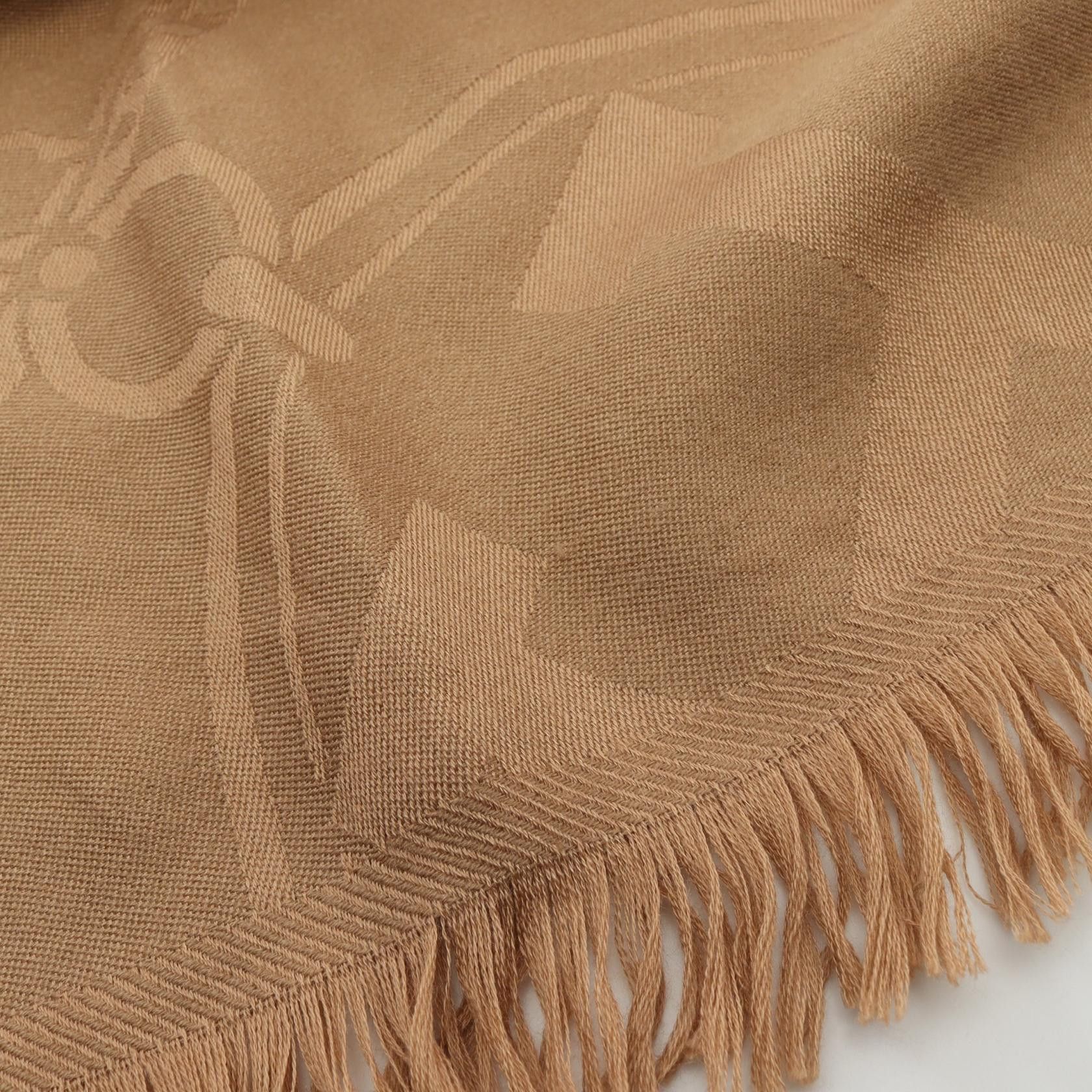 Hermes Hermes New Libris Stall Cashmere Silk Beige Size ONE SIZE - 6 Thumbnail