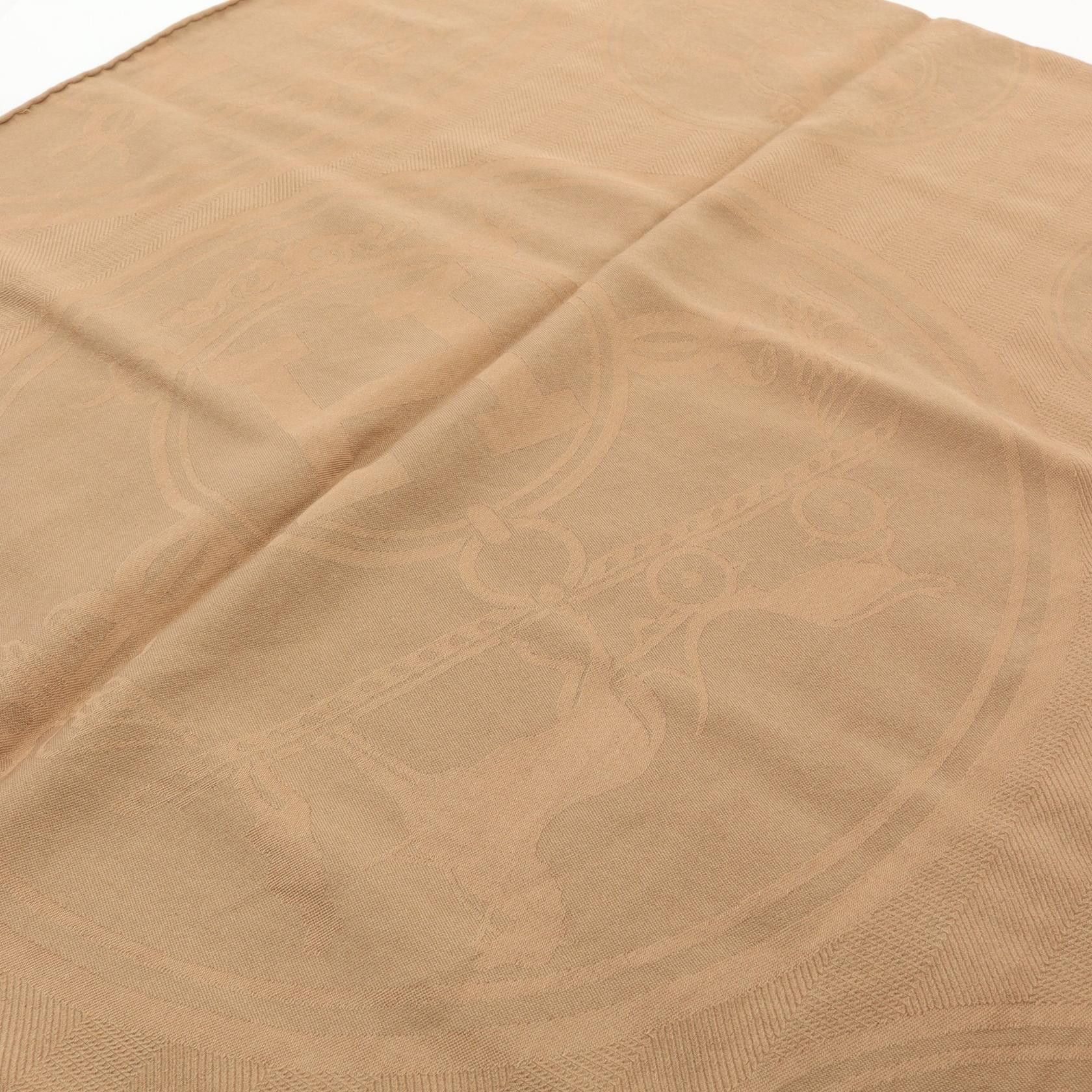 Hermes Hermes New Libris Stall Cashmere Silk Beige Size ONE SIZE - 4 Thumbnail