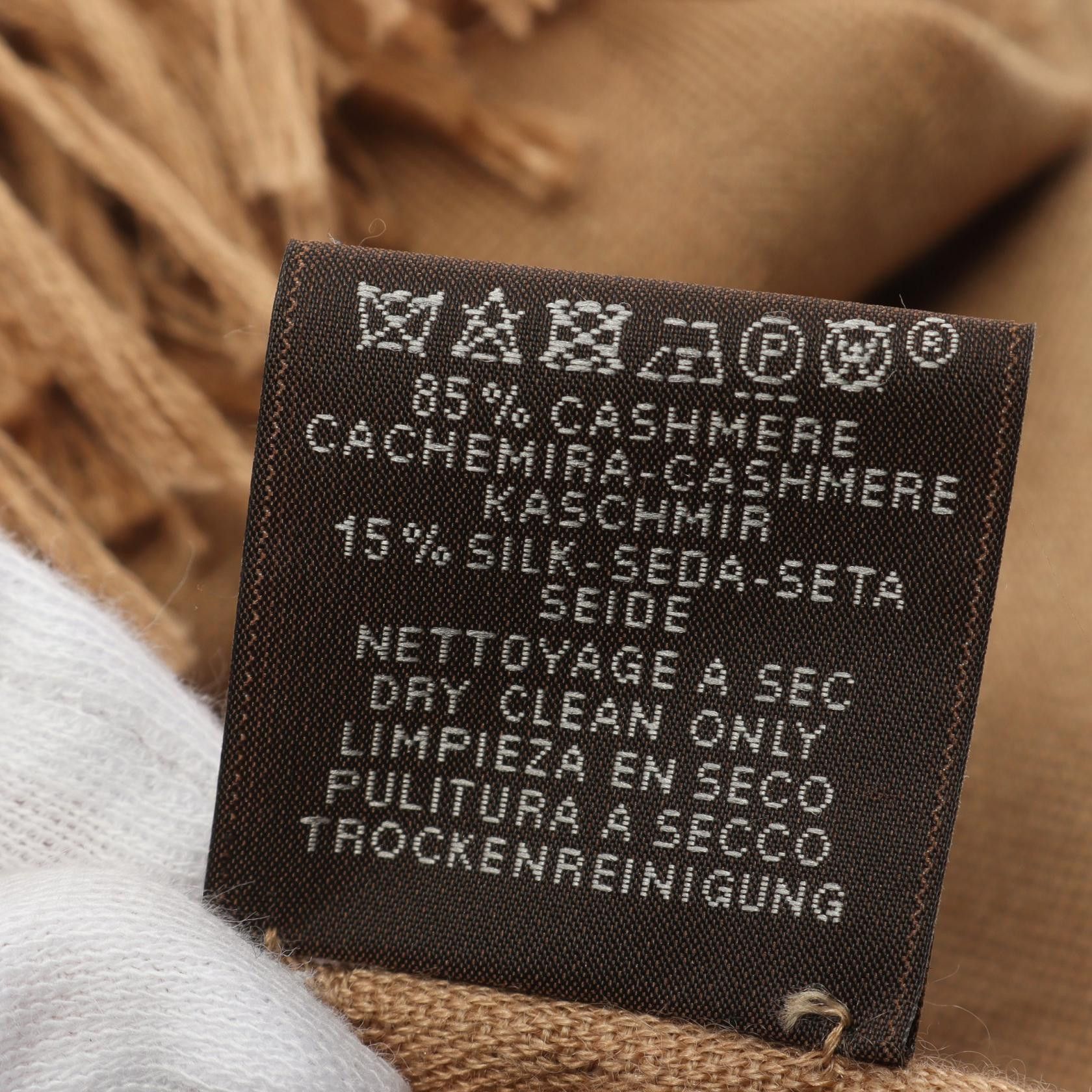 Hermes Hermes New Libris Stall Cashmere Silk Beige Size ONE SIZE - 3 Thumbnail