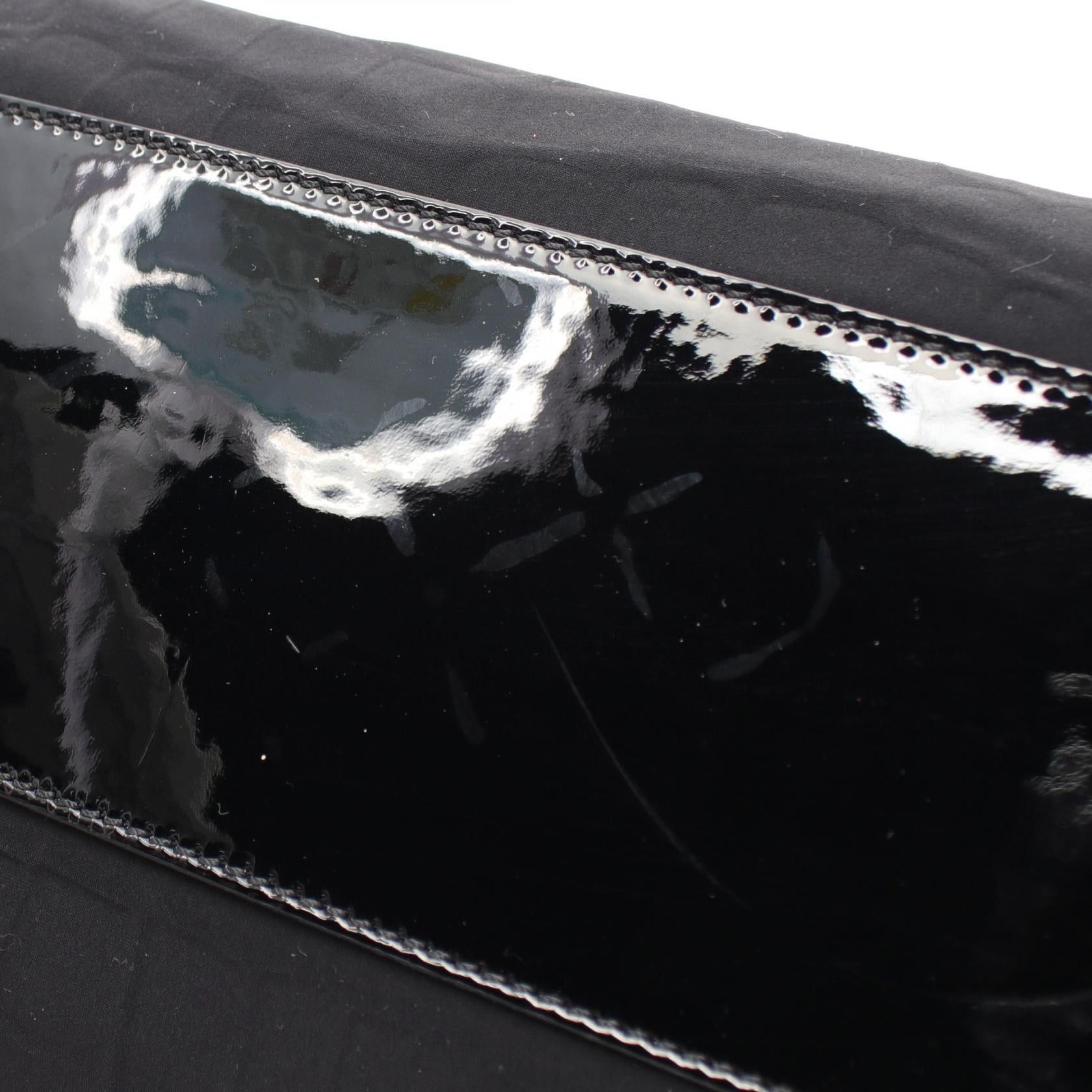 Fendi Fendi Chameleon Handbag Crocodile Pattern Fabric Patent Leather Black Size ONE SIZE - 5 Thumbnail