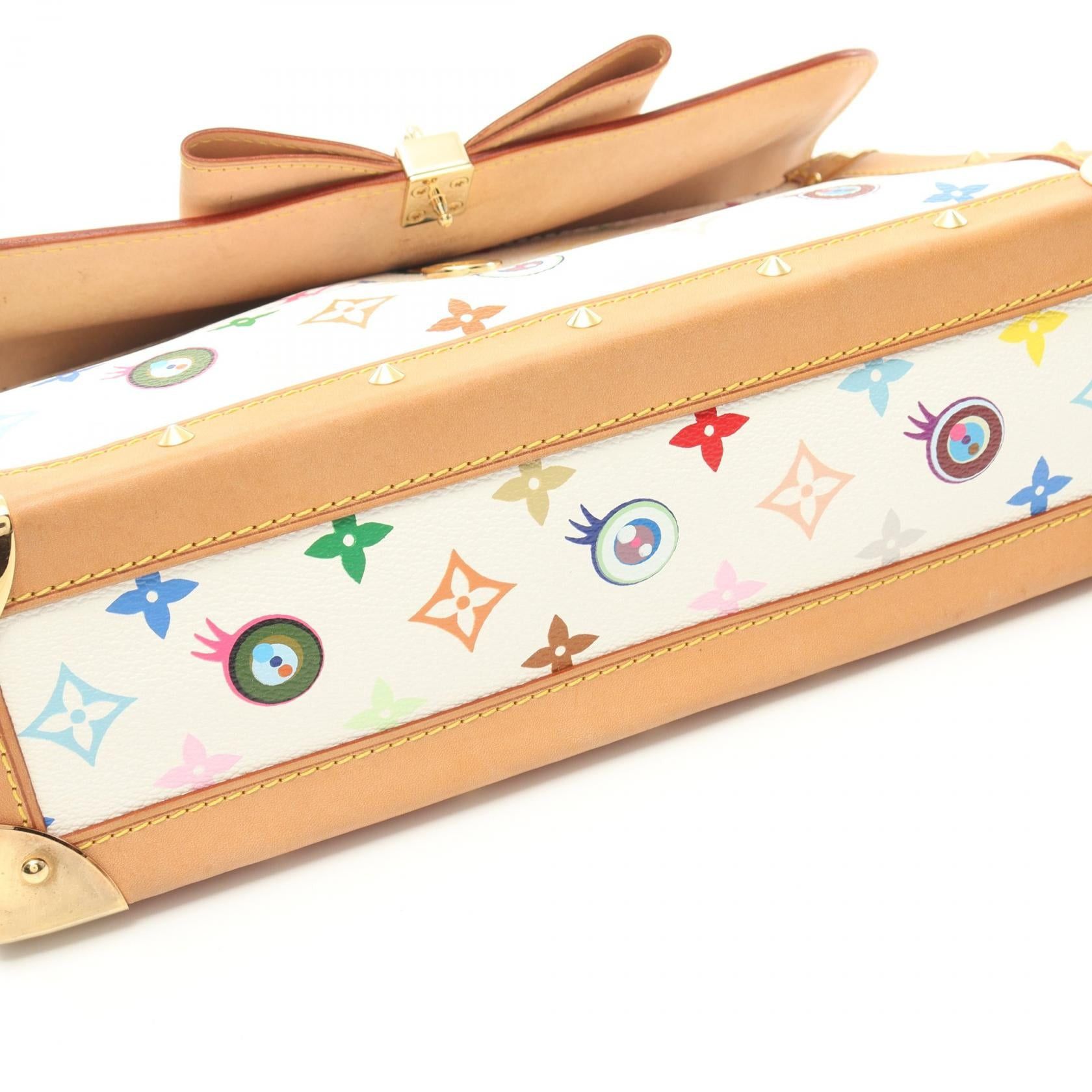 Louis Vuitton Louis Vuitton Sacklava I Miss You Love Monogram One Shoulder Bag Leather White Multicolor Size ONE SIZE - 8 Thumbnail