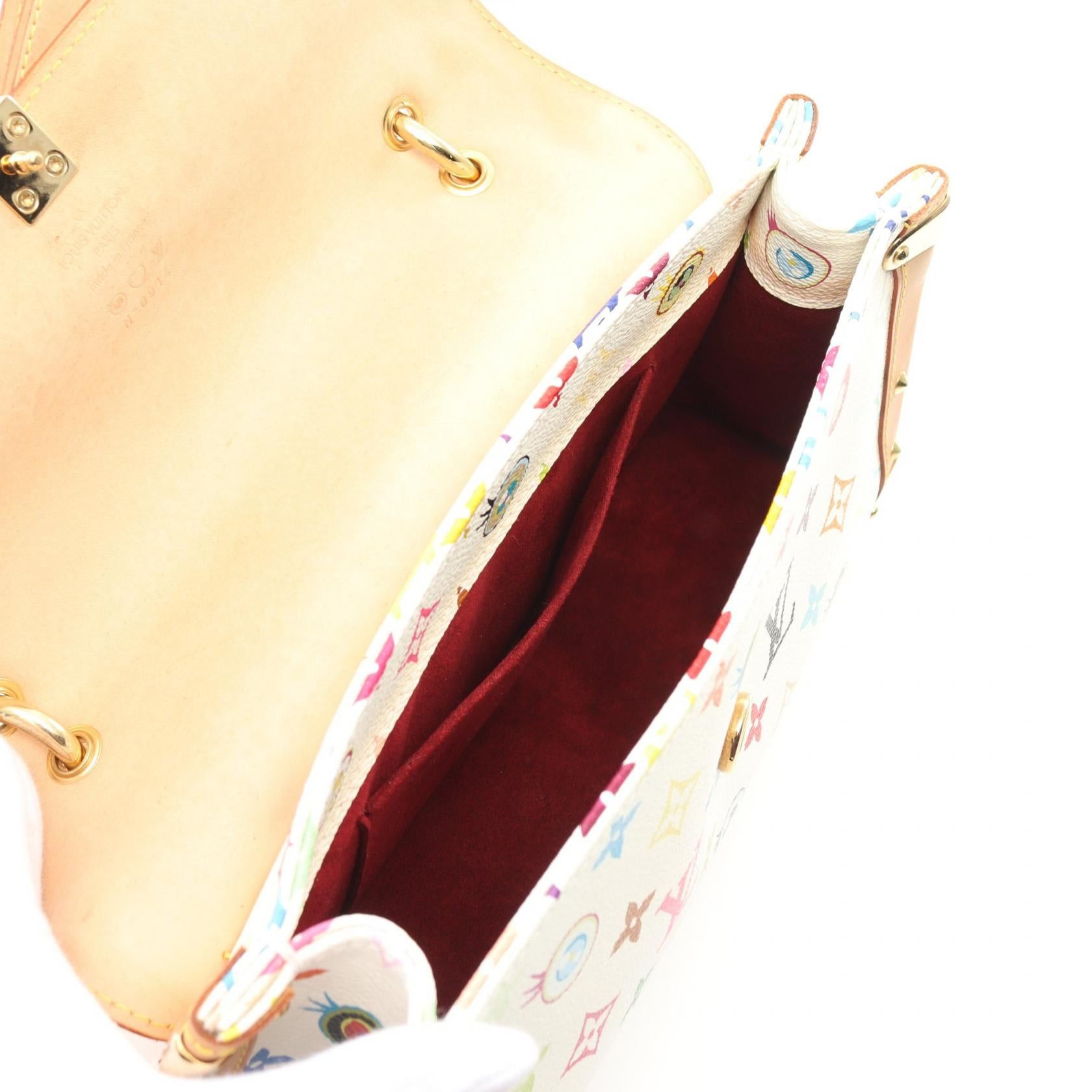 Louis Vuitton Louis Vuitton Sacklava I Miss You Love Monogram One Shoulder Bag Leather White Multicolor Size ONE SIZE - 3 Thumbnail