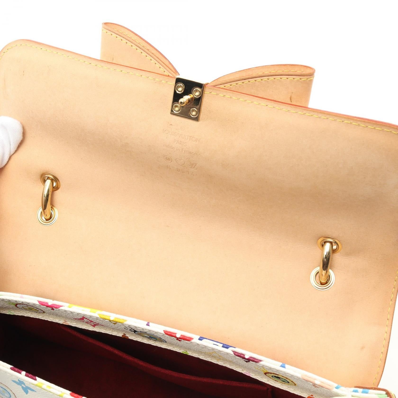 Louis Vuitton Louis Vuitton Sacklava I Miss You Love Monogram One Shoulder Bag Leather White Multicolor Size ONE SIZE - 6 Thumbnail