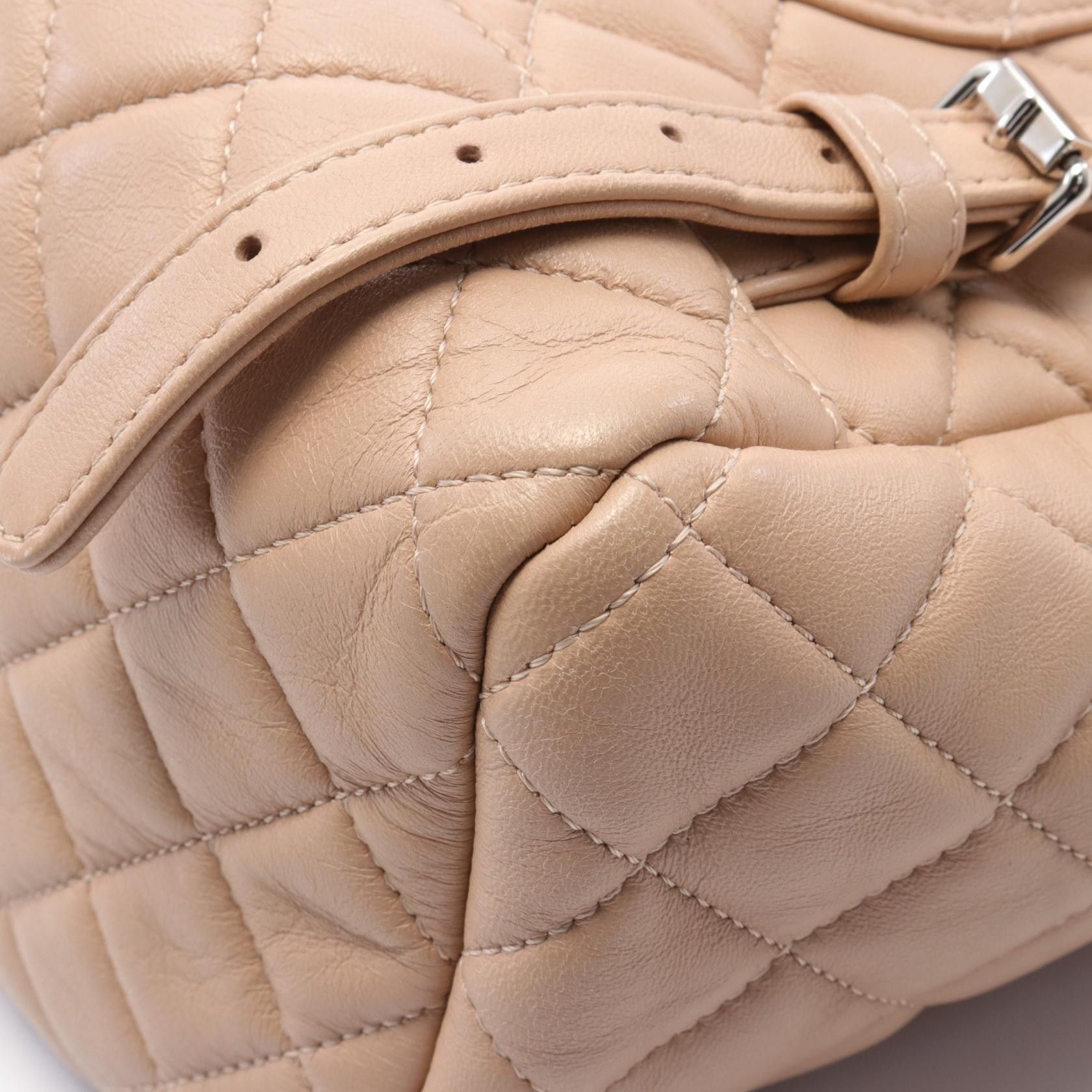 Chanel Chanel Urban Spirit Matelasse Backpack Rucksack Leather Beige Silver Hardware Size ONE SIZE - 10 Thumbnail
