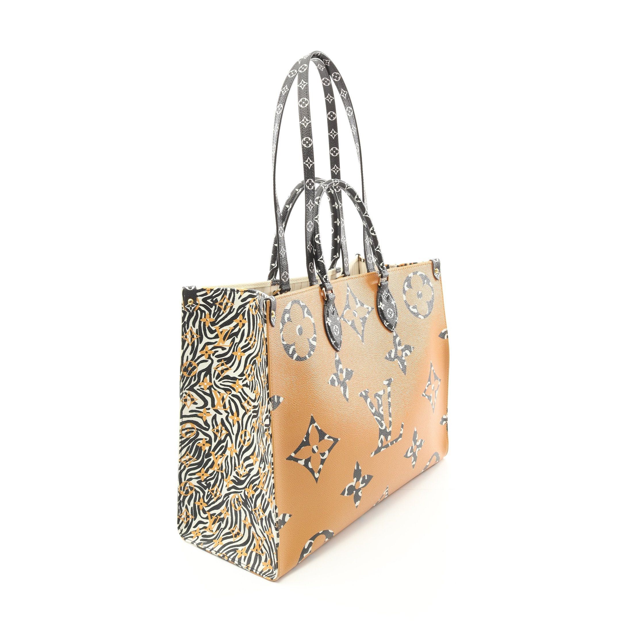 Louis Vuitton Louis Vuitton On-The-Go Gm Yvoire Monogram Jungle Shoulder Bag Tote Leather Off White Light Brown Size ONE SIZE - 2 Thumbnail
