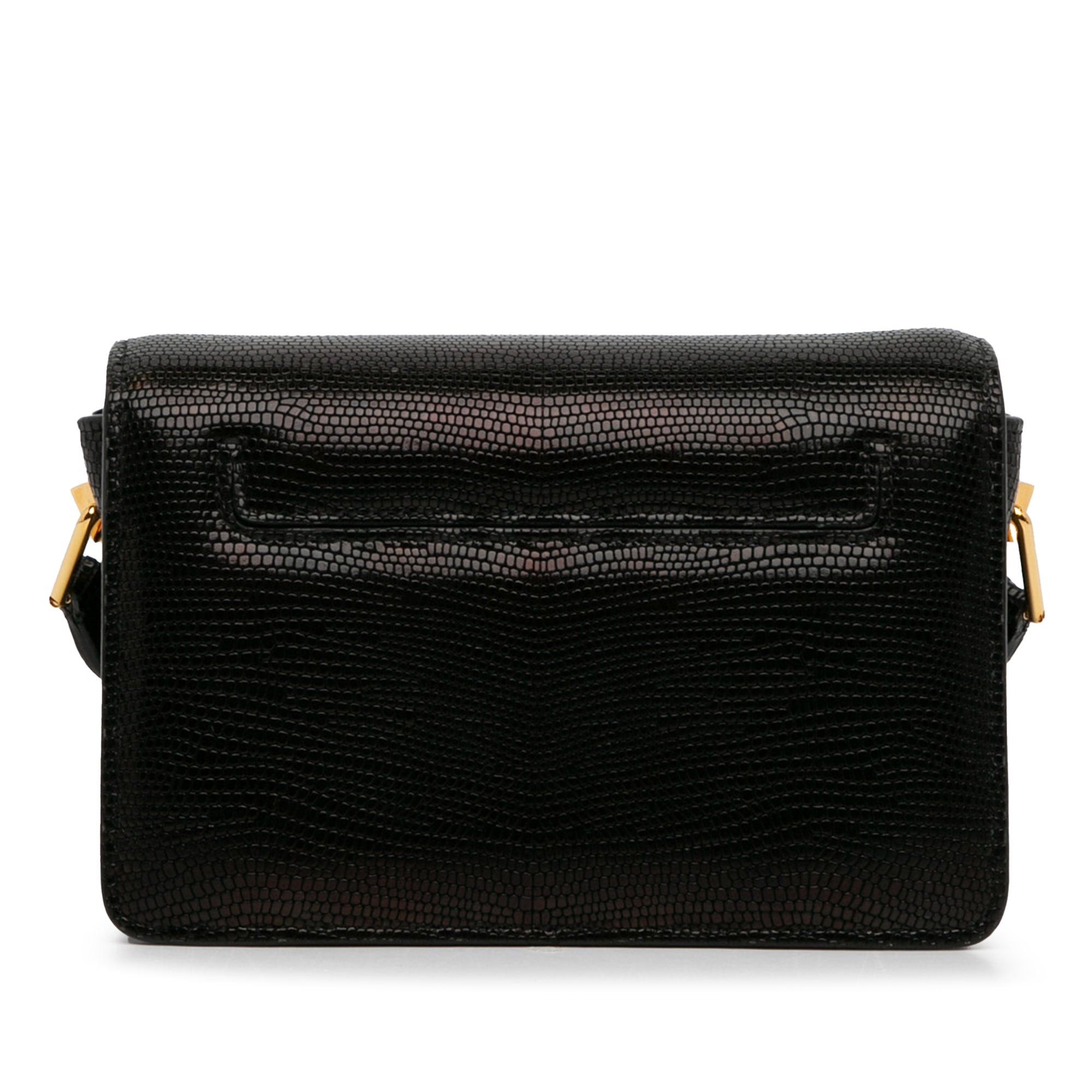 Tom Ford Tom Ford Small T-Clasp Lizard-Embossed Crossbody Bag Black Size ONE SIZE - 4 Thumbnail