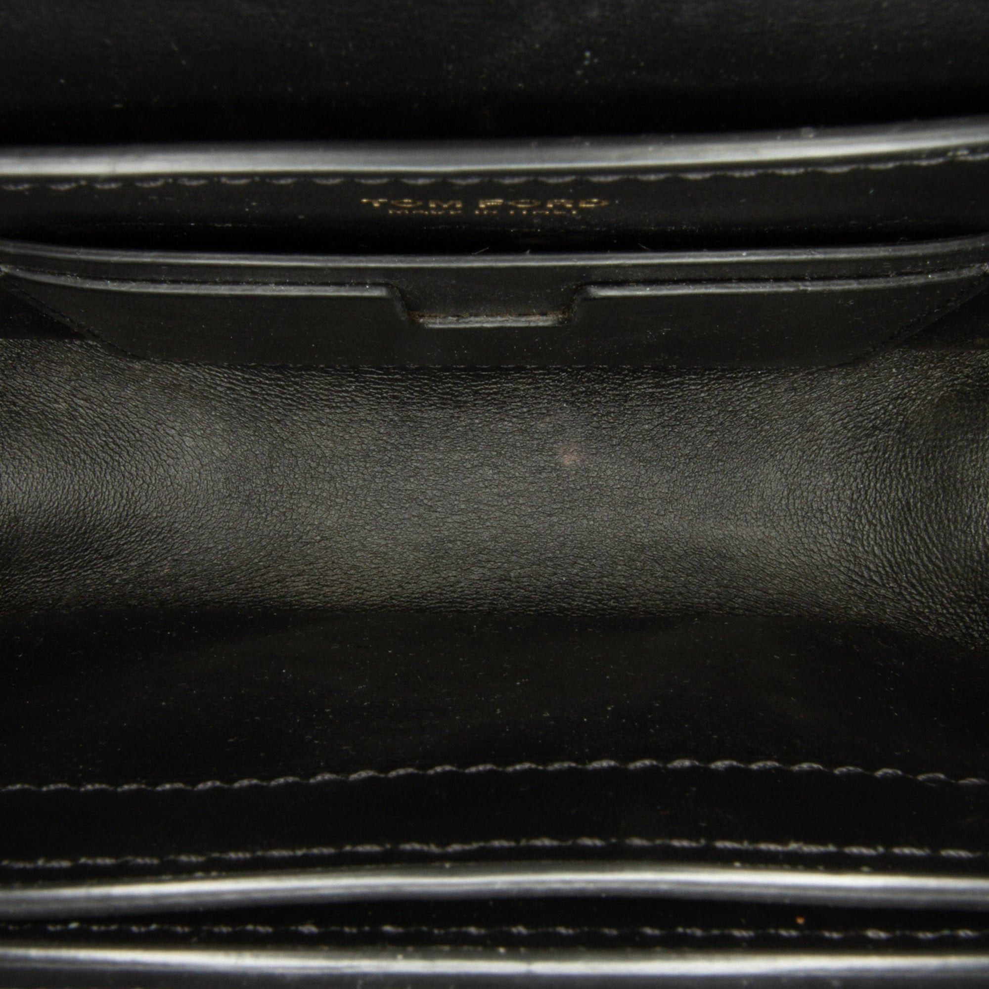Tom Ford Tom Ford Small T-Clasp Lizard-Embossed Crossbody Bag Black Size ONE SIZE - 6 Thumbnail