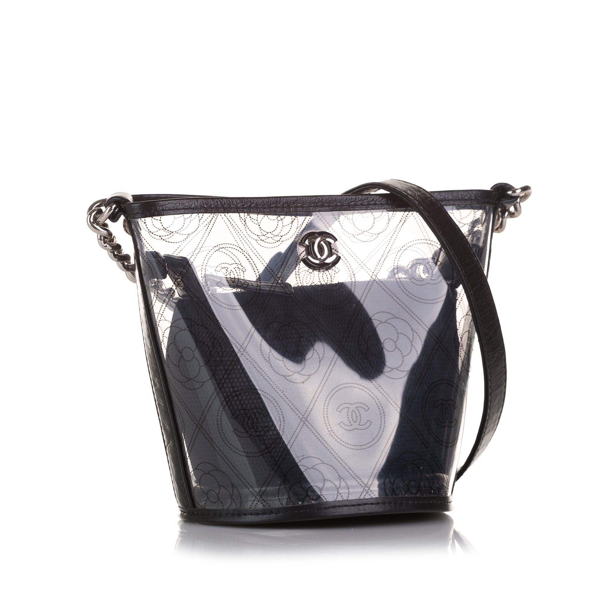 Chanel Chanel Crumpled Calfskin PVC Camellia Bucket Black Size ONE SIZE - 2 Thumbnail