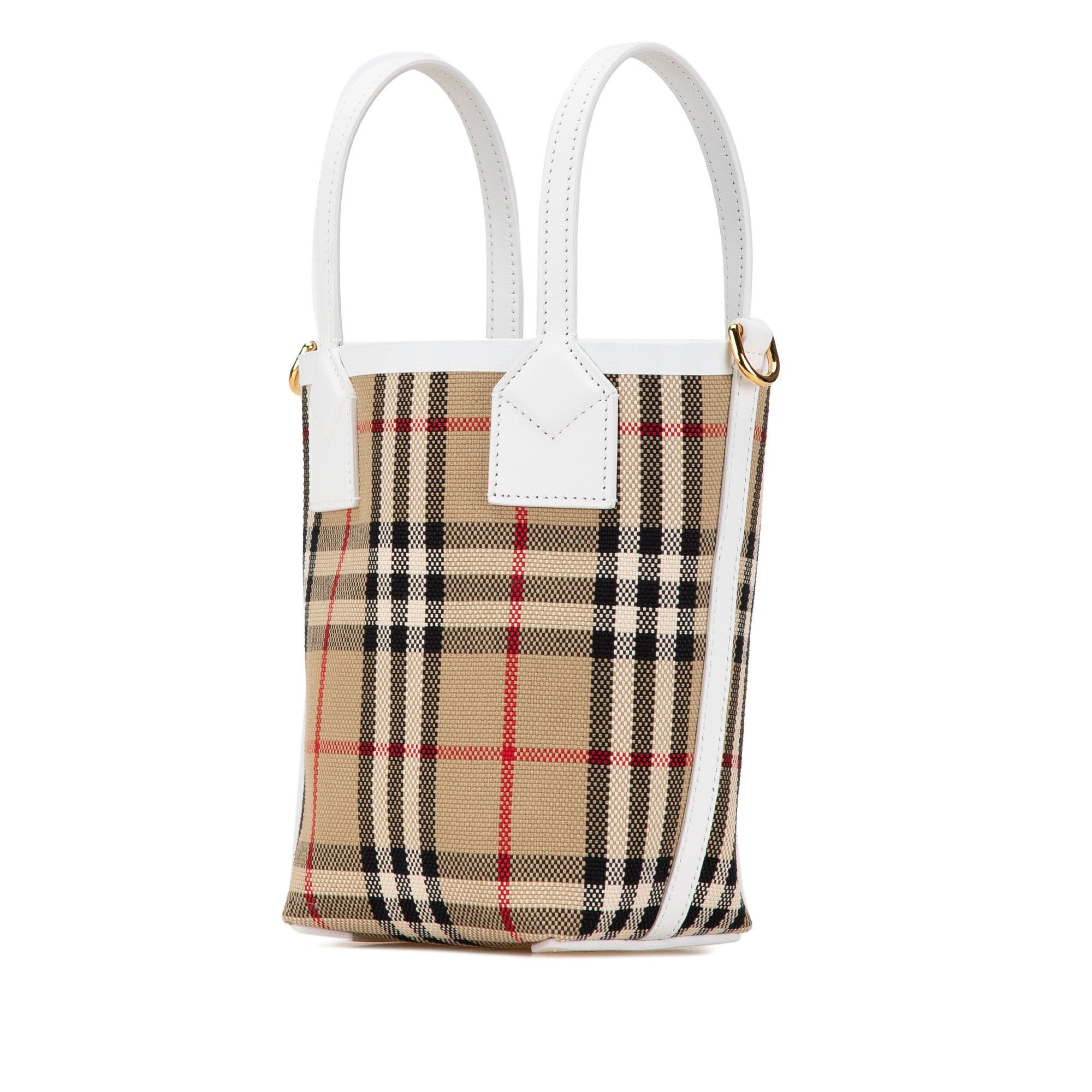 Burberry Burberry Mini House Check Canvas London Tote Brown Size ONE SIZE - 2 Thumbnail