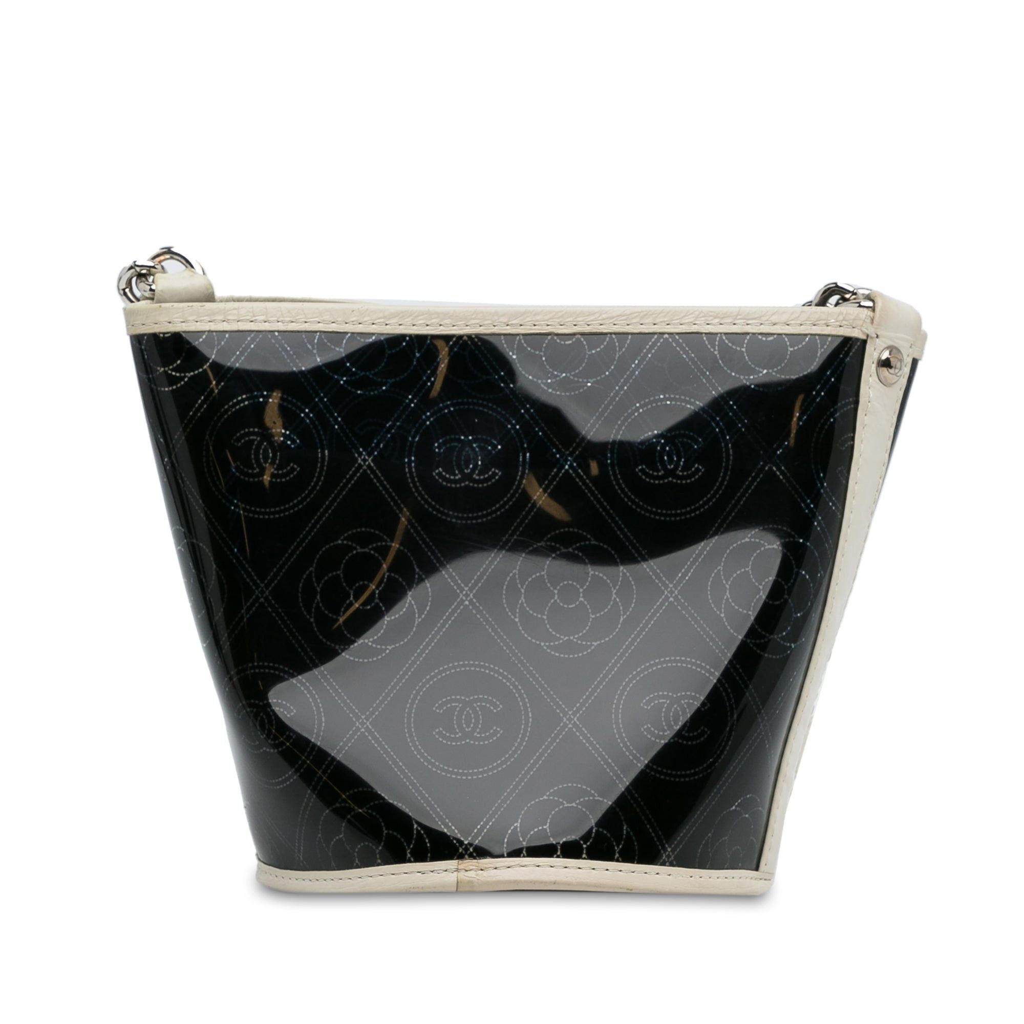 Chanel Chanel Crumpled Calfskin PVC Camellia Bucket Black Size ONE SIZE - 4 Thumbnail