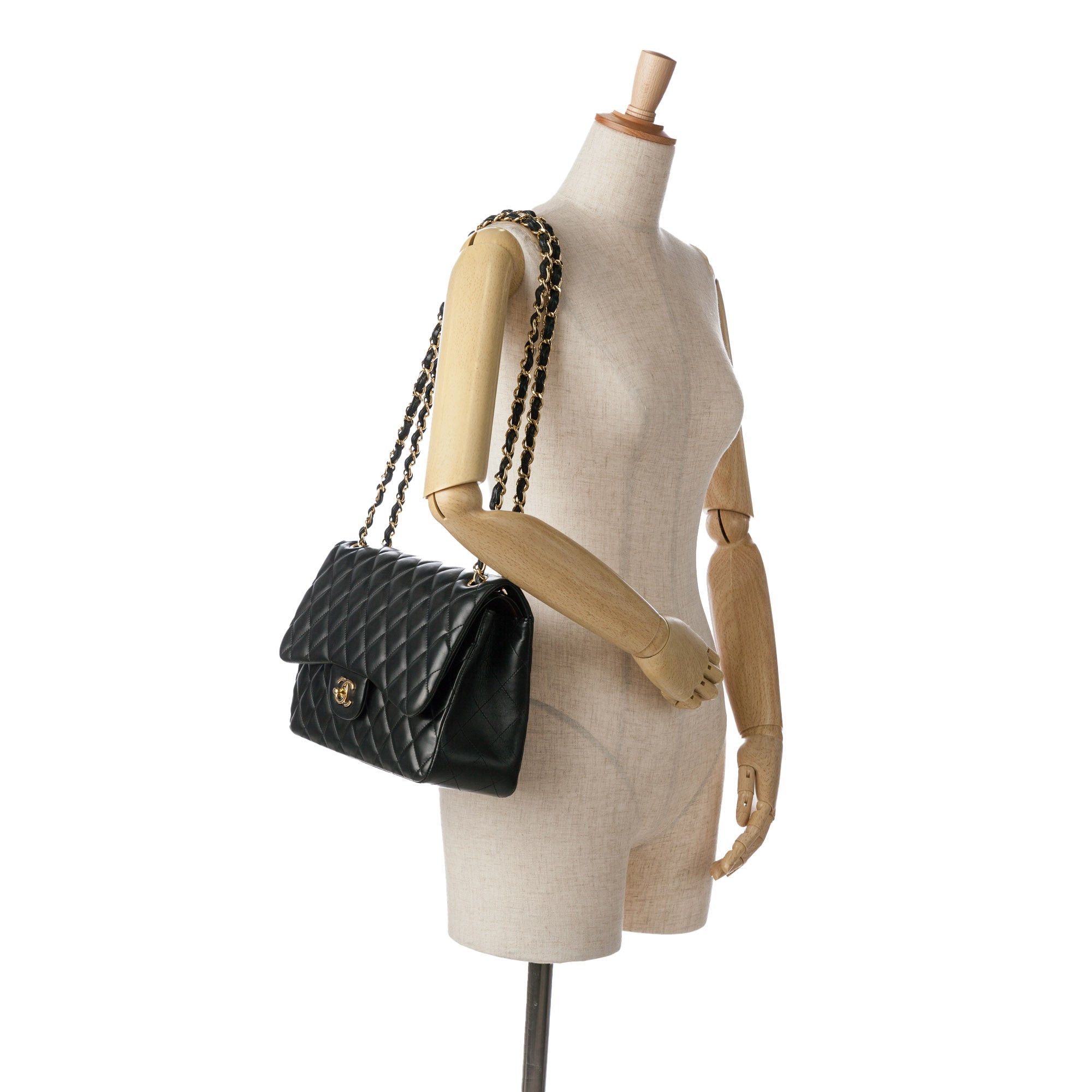 Chanel Chanel Jumbo Classic Lambskin Double Flap Black Size ONE SIZE - 16 Thumbnail