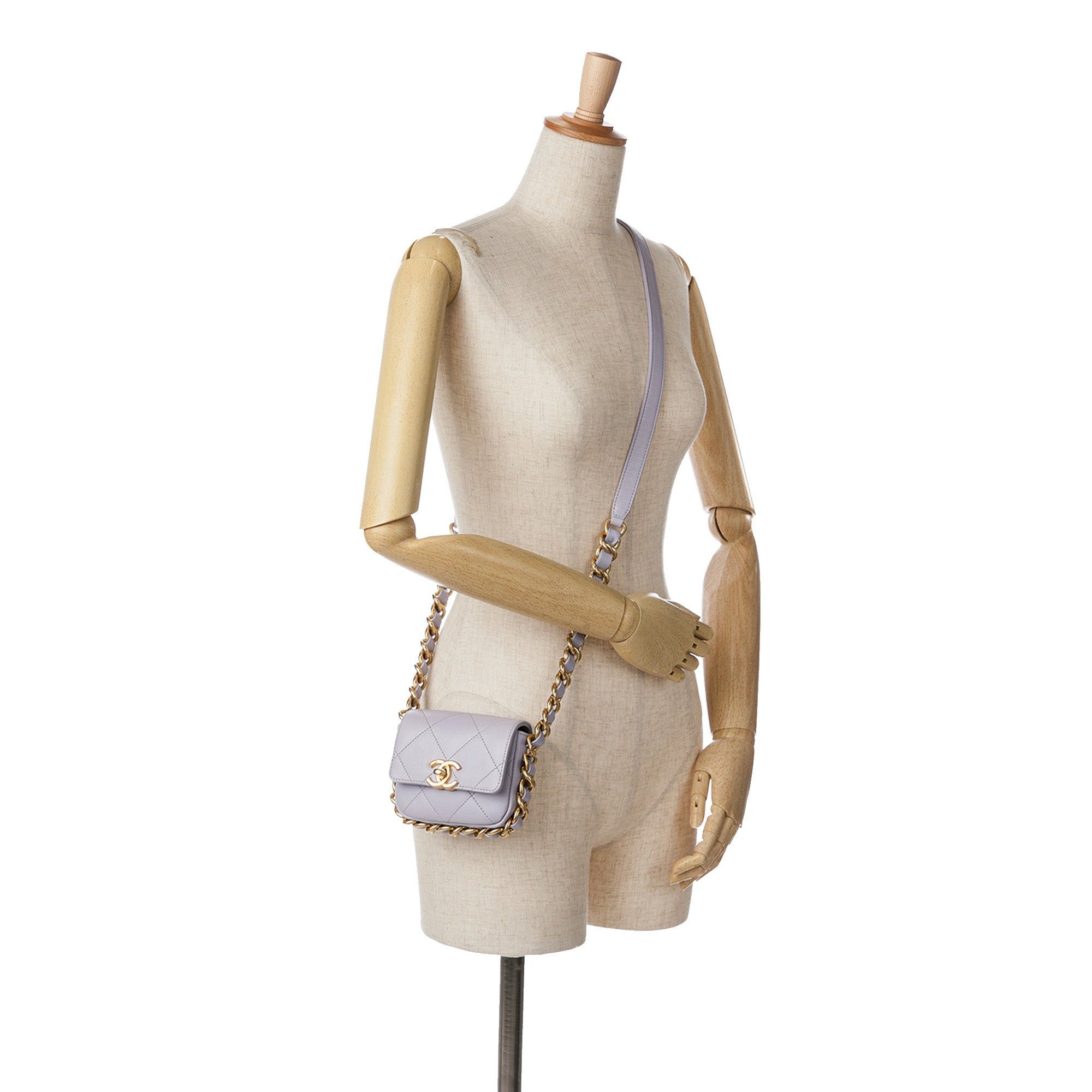 Chanel Chanel Mini Quilted Calfskin Framing Chain Flap Purple Size ONE SIZE - 6 Thumbnail