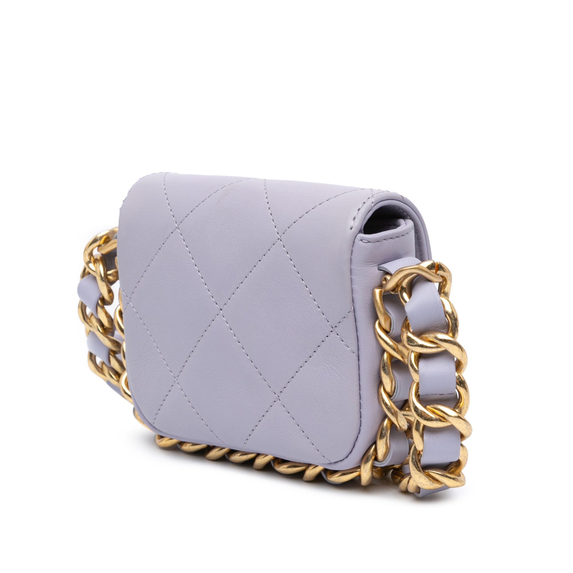 Chanel Chanel Mini Quilted Calfskin Framing Chain Flap Purple Size ONE SIZE - 2 Thumbnail