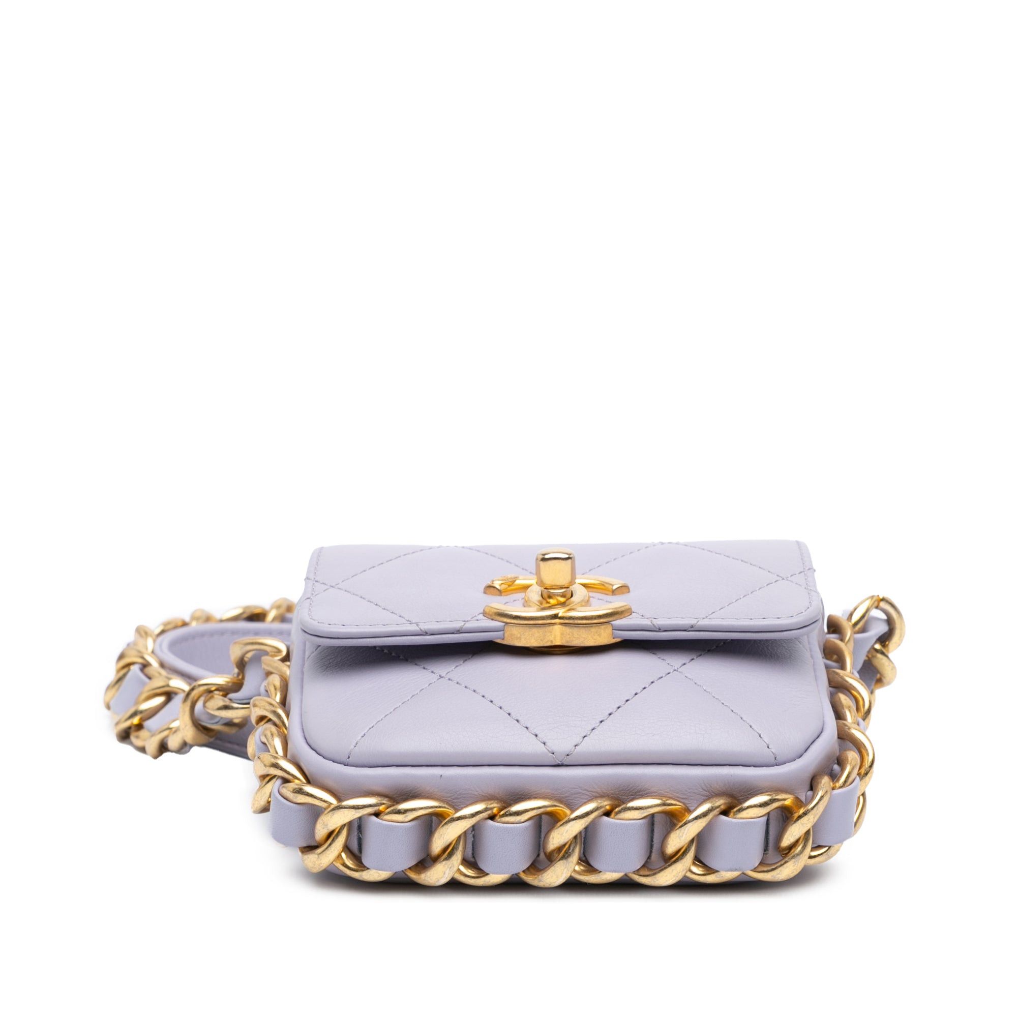 Chanel Chanel Mini Quilted Calfskin Framing Chain Flap Purple Size ONE SIZE - 3 Thumbnail