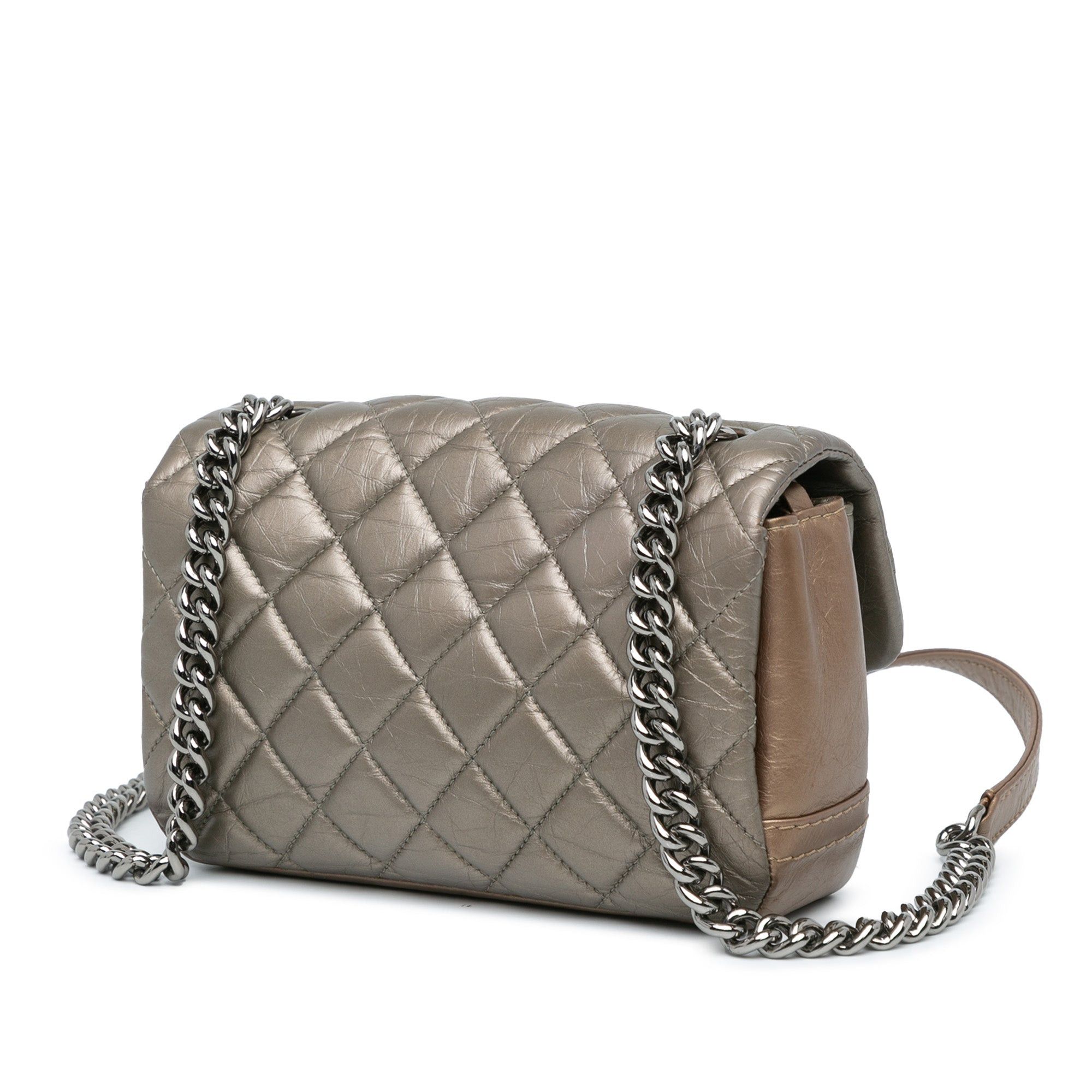Chanel Chanel Mini Quilted Metallic Calfskin Lady Pearly Flap Brown Size ONE SIZE - 2 Thumbnail