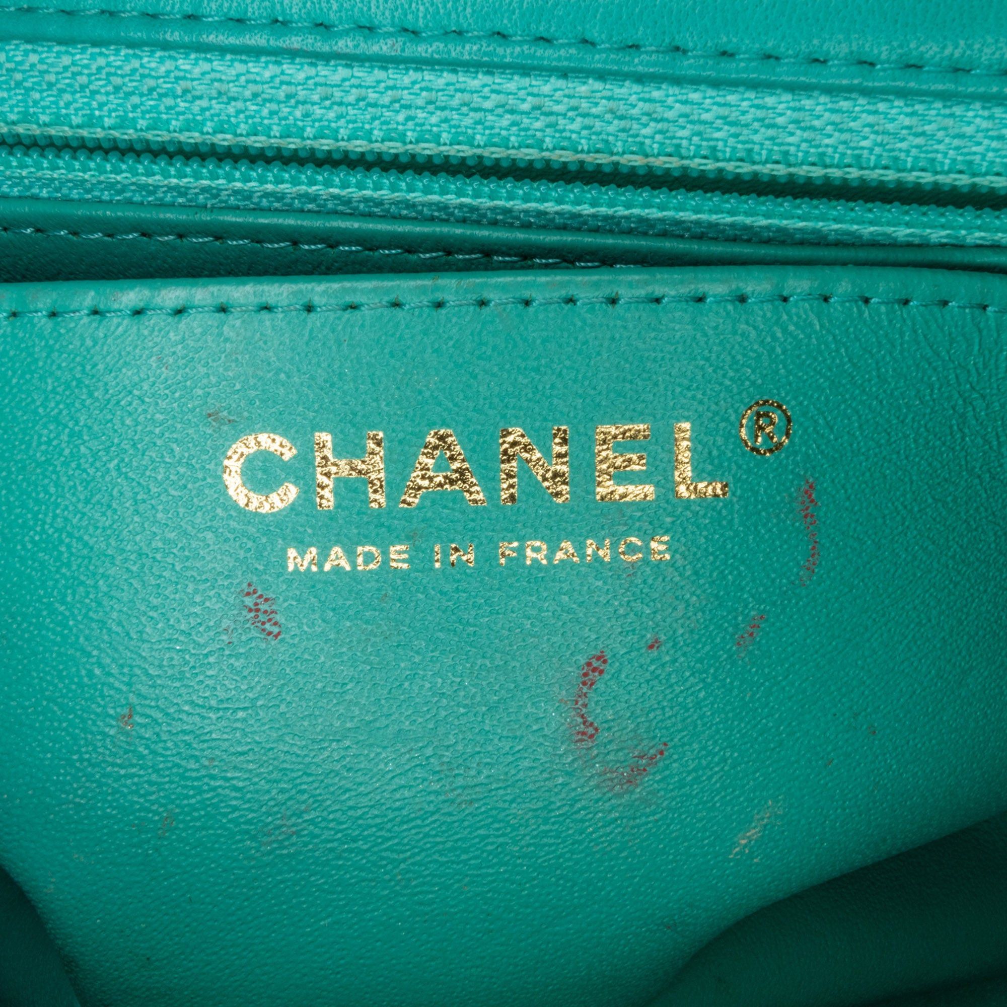 Chanel Chanel Mini Square Classic Lambskin Single Flap Green Size ONE SIZE - 6 Thumbnail