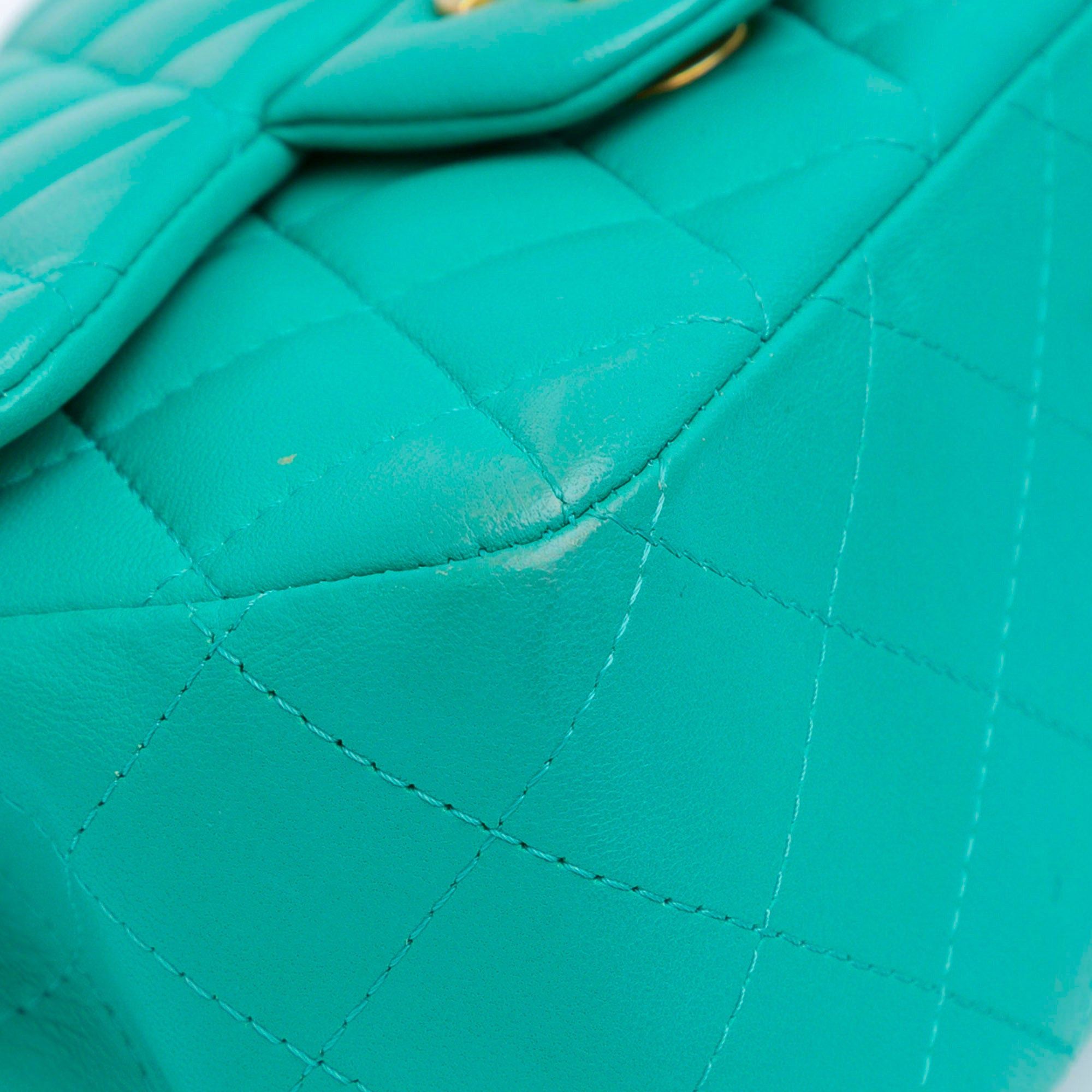 Chanel Chanel Mini Square Classic Lambskin Single Flap Green Size ONE SIZE - 11 Thumbnail